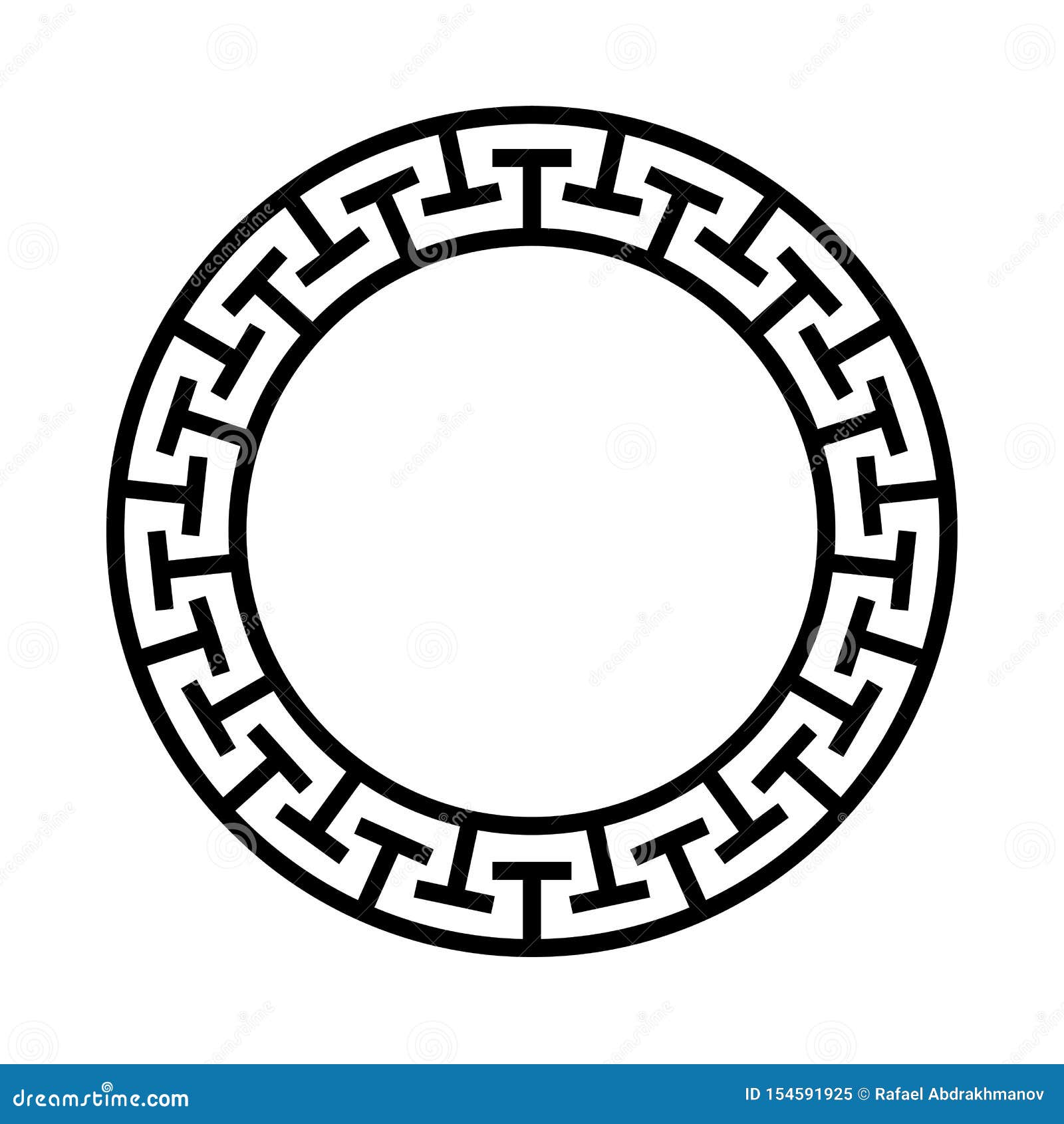 Греческий орнамент Меандр круг вектор