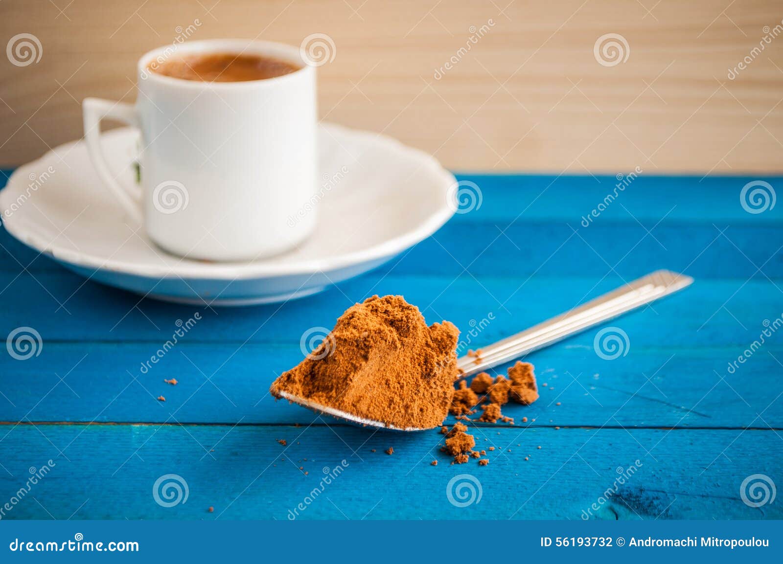 greek coffee on a blue table