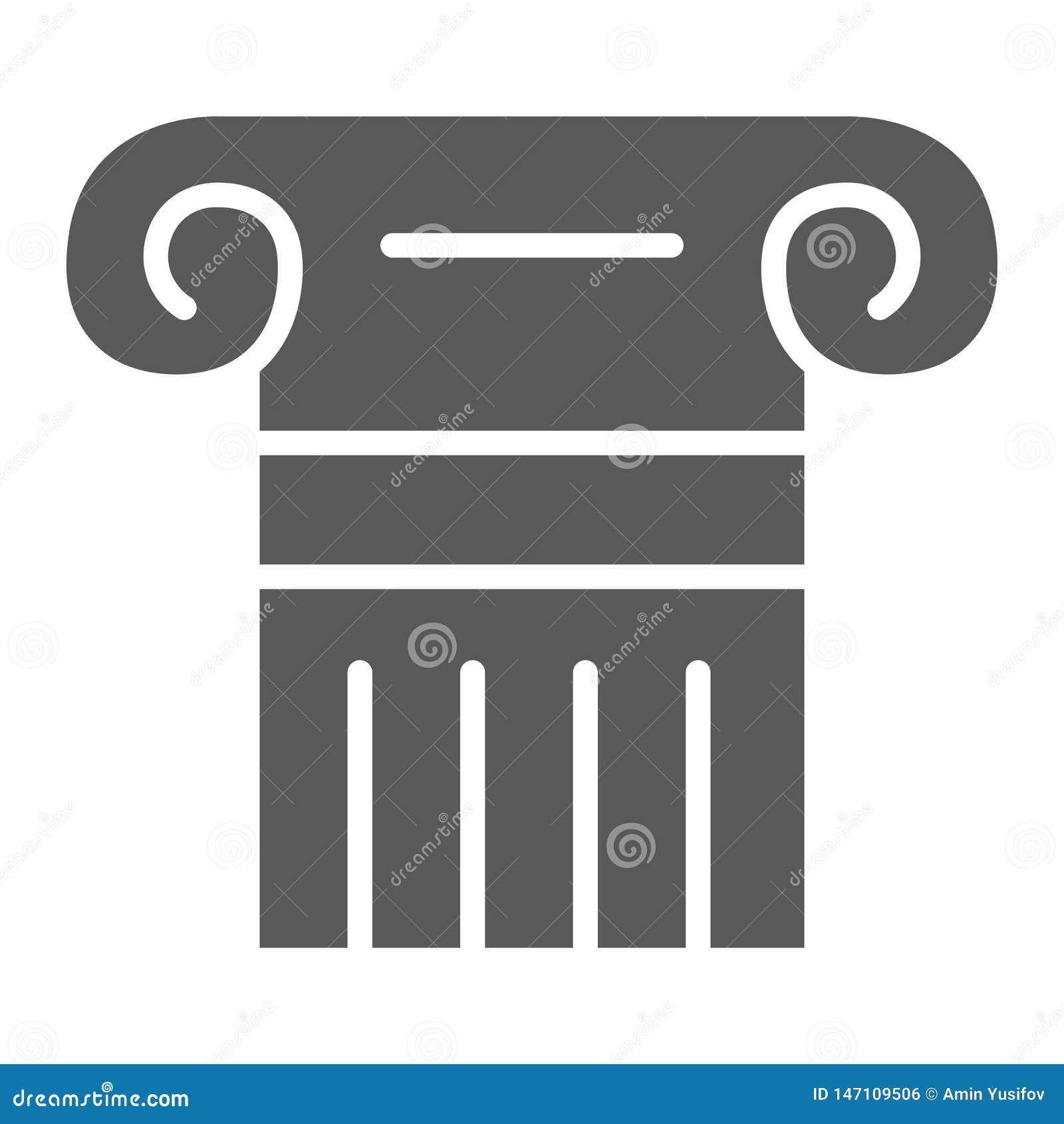greek column glyph icon, pillar and antique, legality sign,  graphics, a solid pattern on a white background.