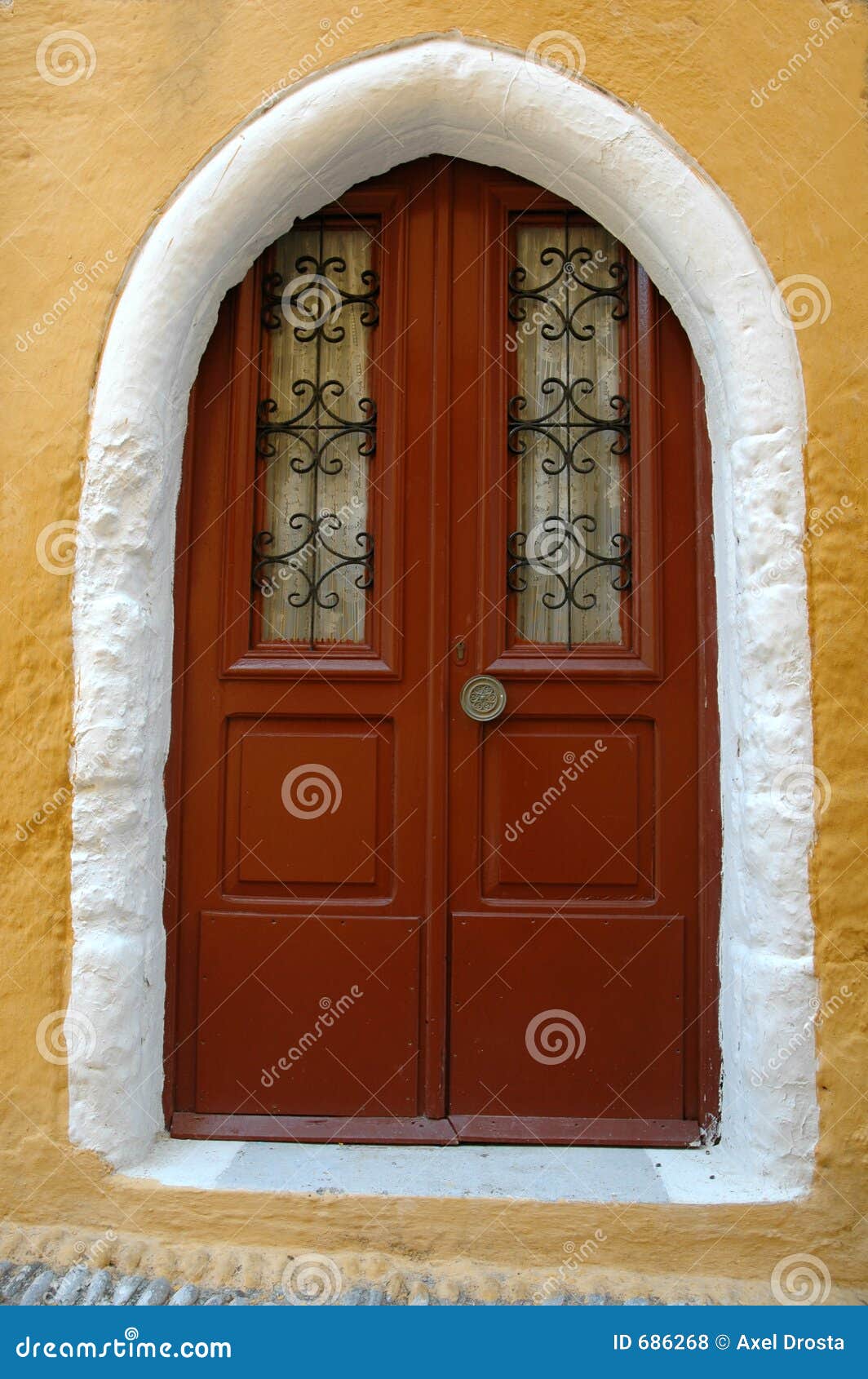 Greek door stock photo. Image of white, brown, rhodes, orange 686268