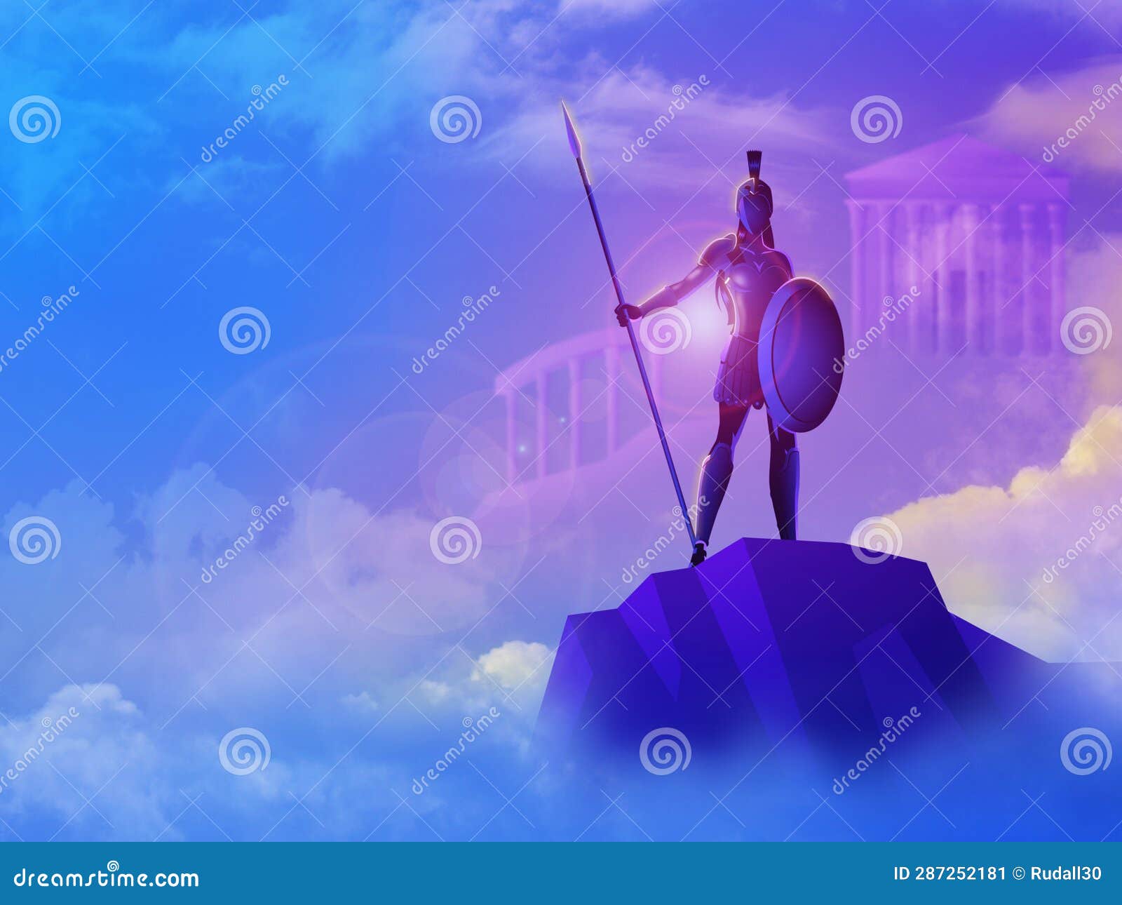 Athena the Goddess of Wisdom Stock Illustration - Illustration of ...