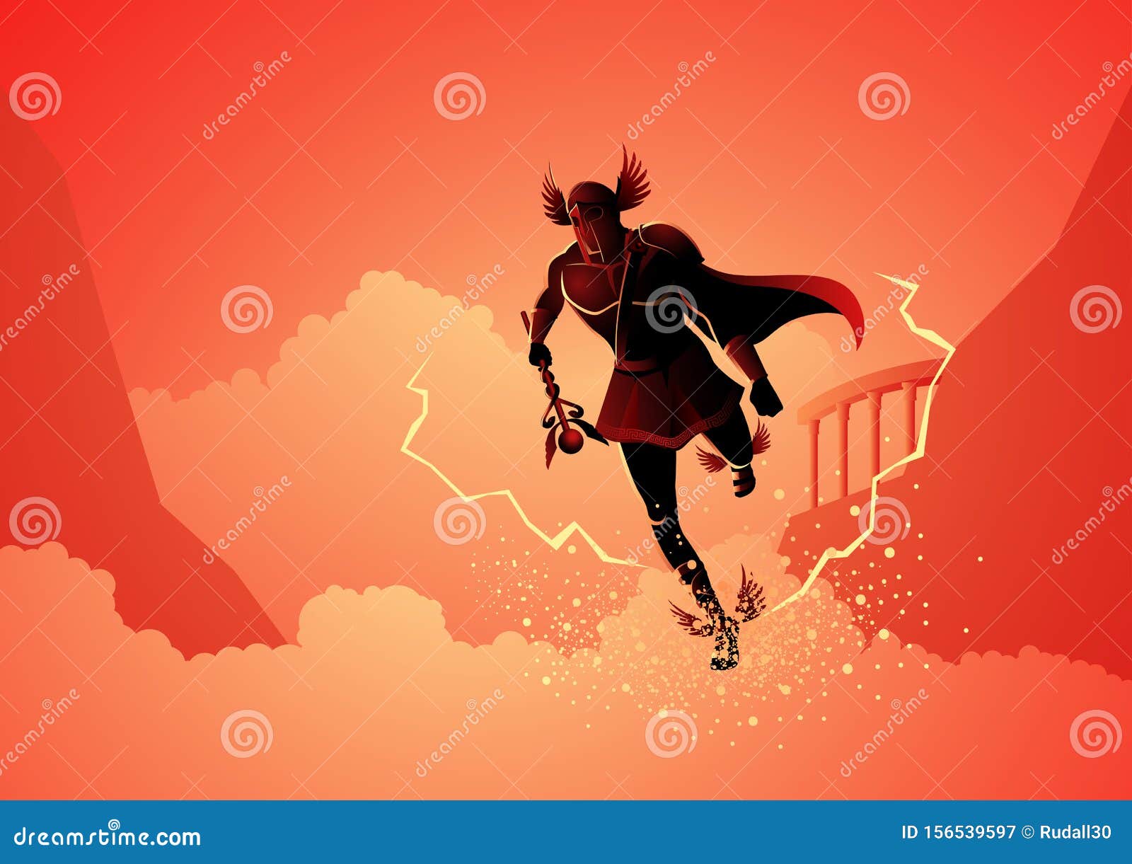 Greek Gods and Goddess Hermes Stock Vector - Illustration of messenger ...