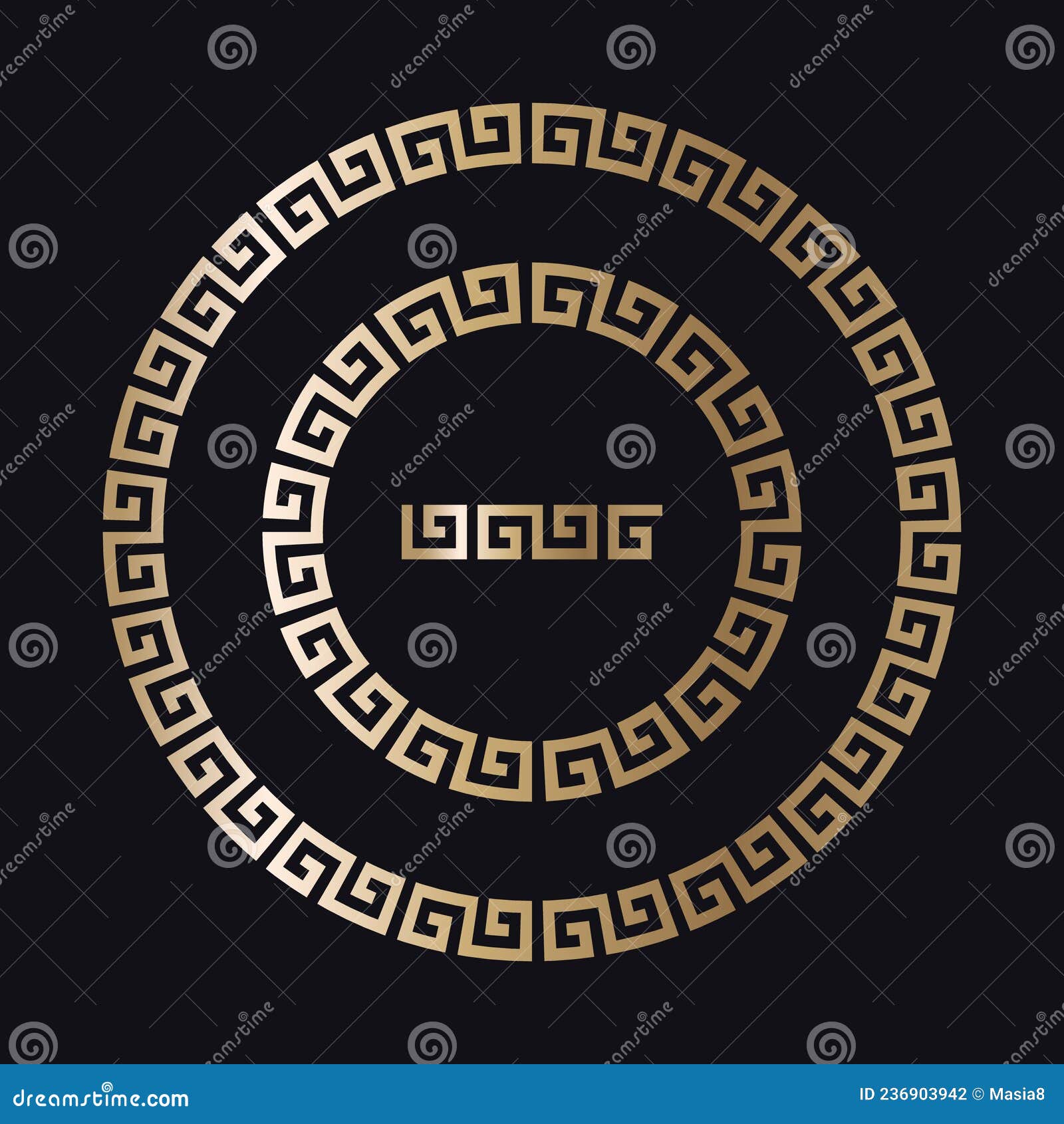 Greek Gold Frames on a Black Background, Vector Stock Vector ...