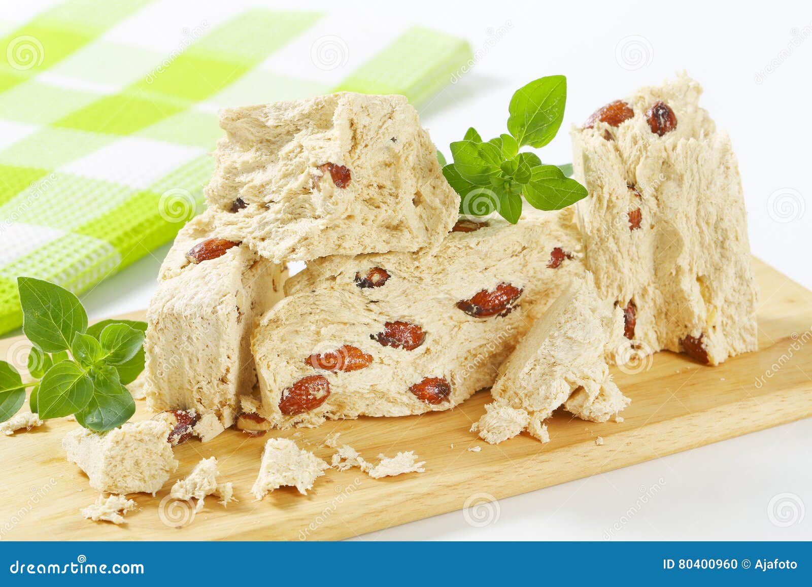 Greek halva with almonds stock photo. Image of vegetarian 80400960