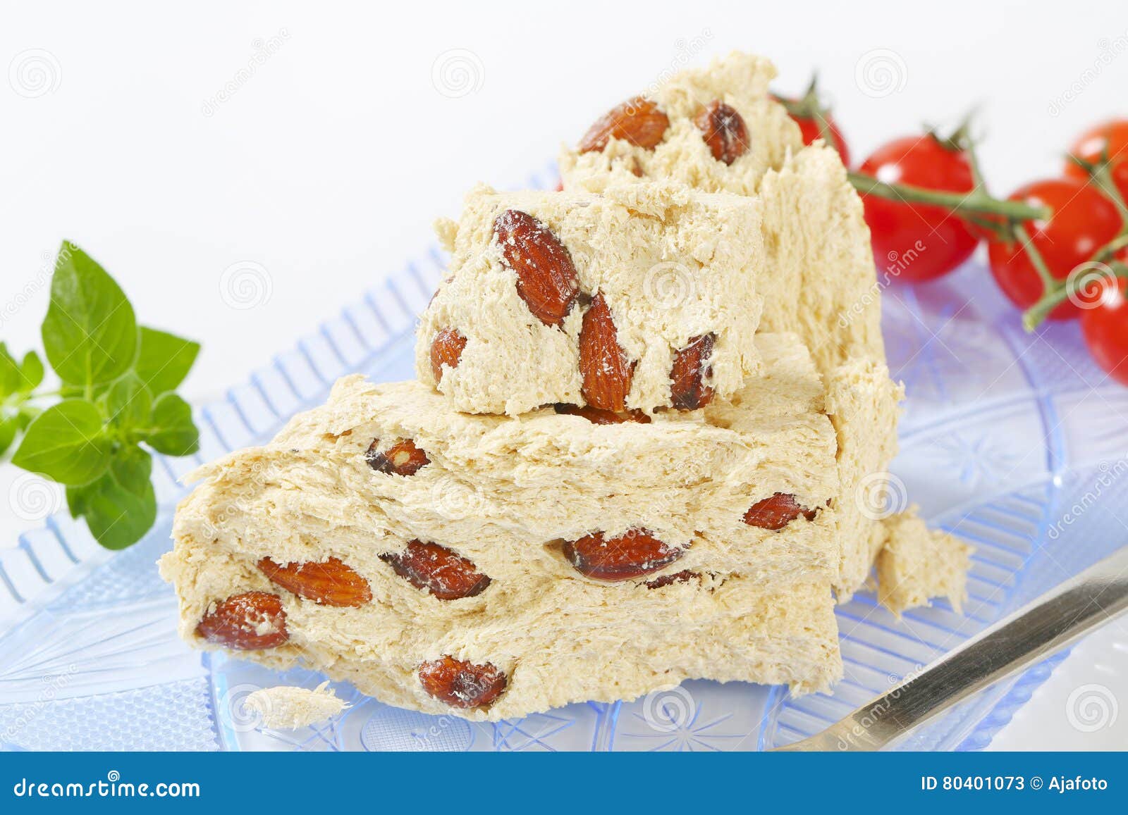 Greek halva with almonds stock image. Image of tahini 80401073