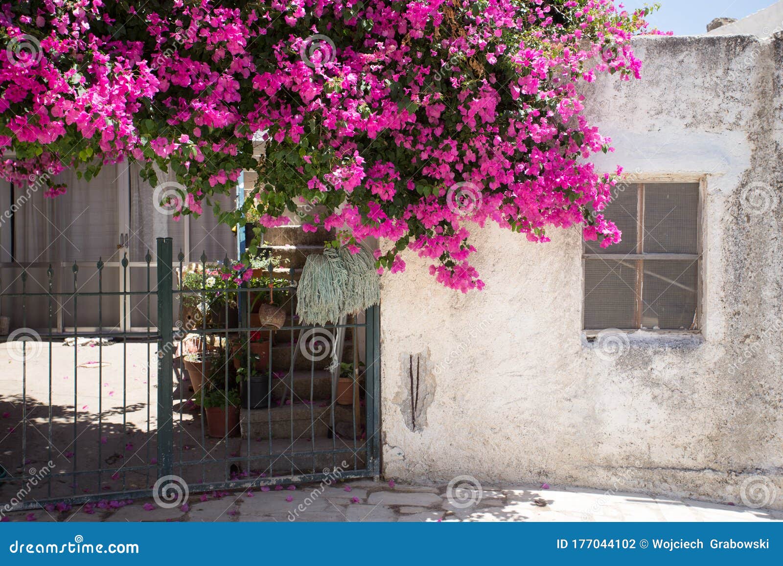 Greek Houses and Yards on Crete Stock Photo - Image of style, nature ...