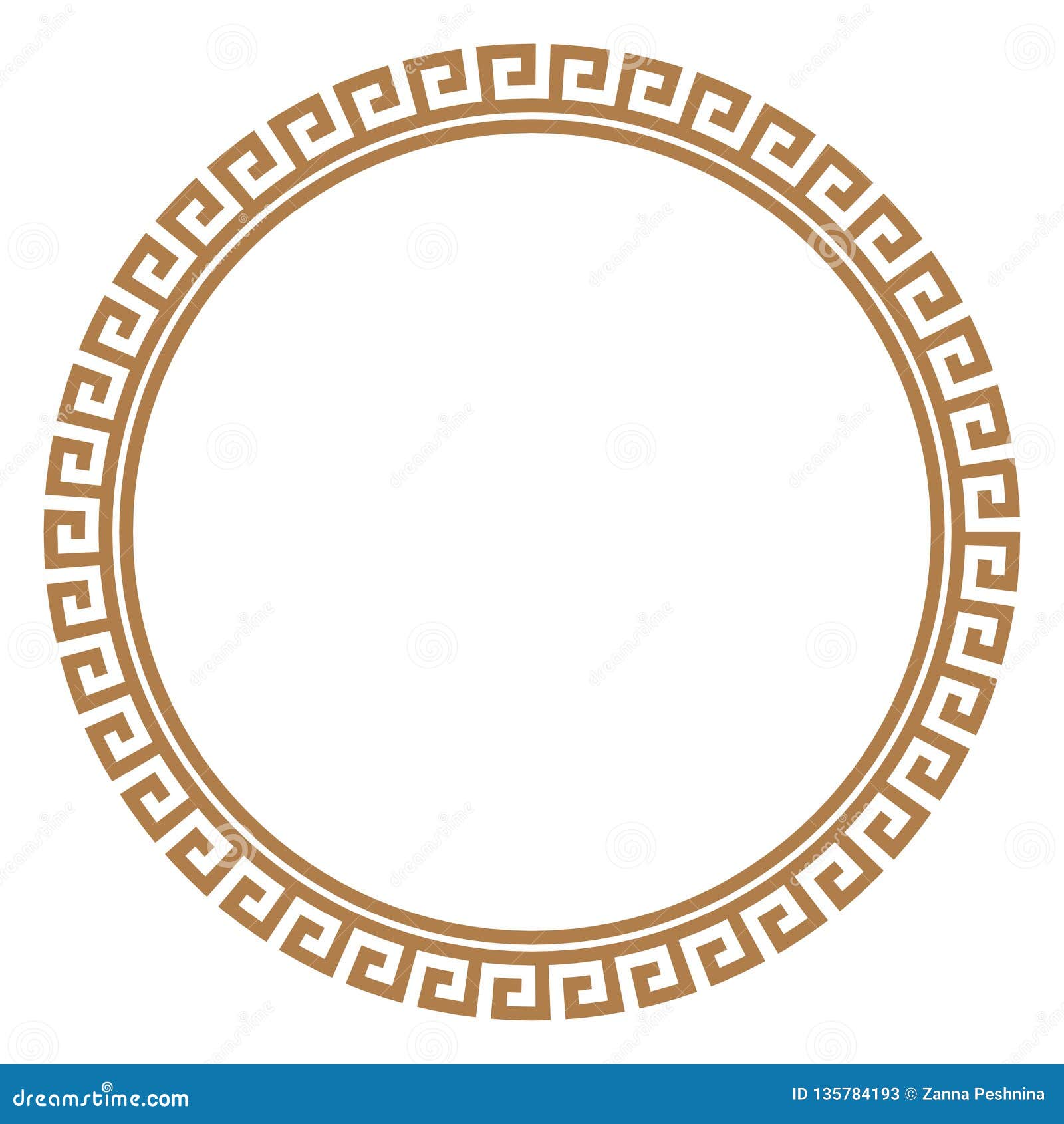 Greek Key Round Frame. Typical Egyptian, Assyrian and Greek Motives ...