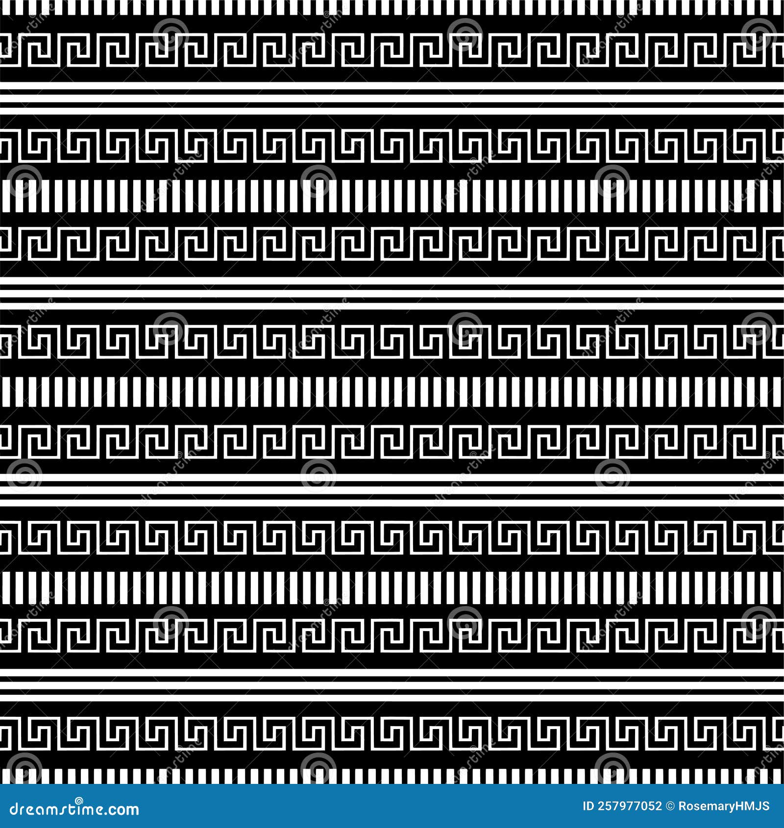 Greek Key Stripes Vector Pattern Design Stock Vector Illustration of