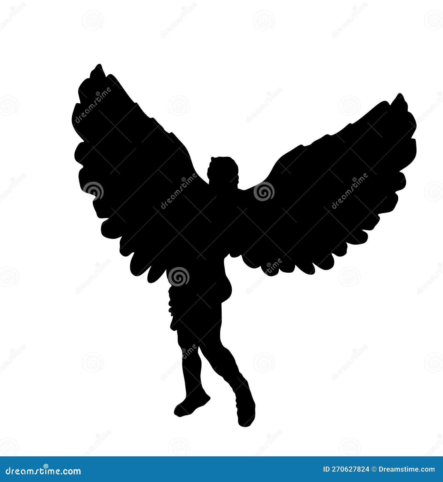 Greek Mythology Winged Man Icarus Vector Silhouette Illustration