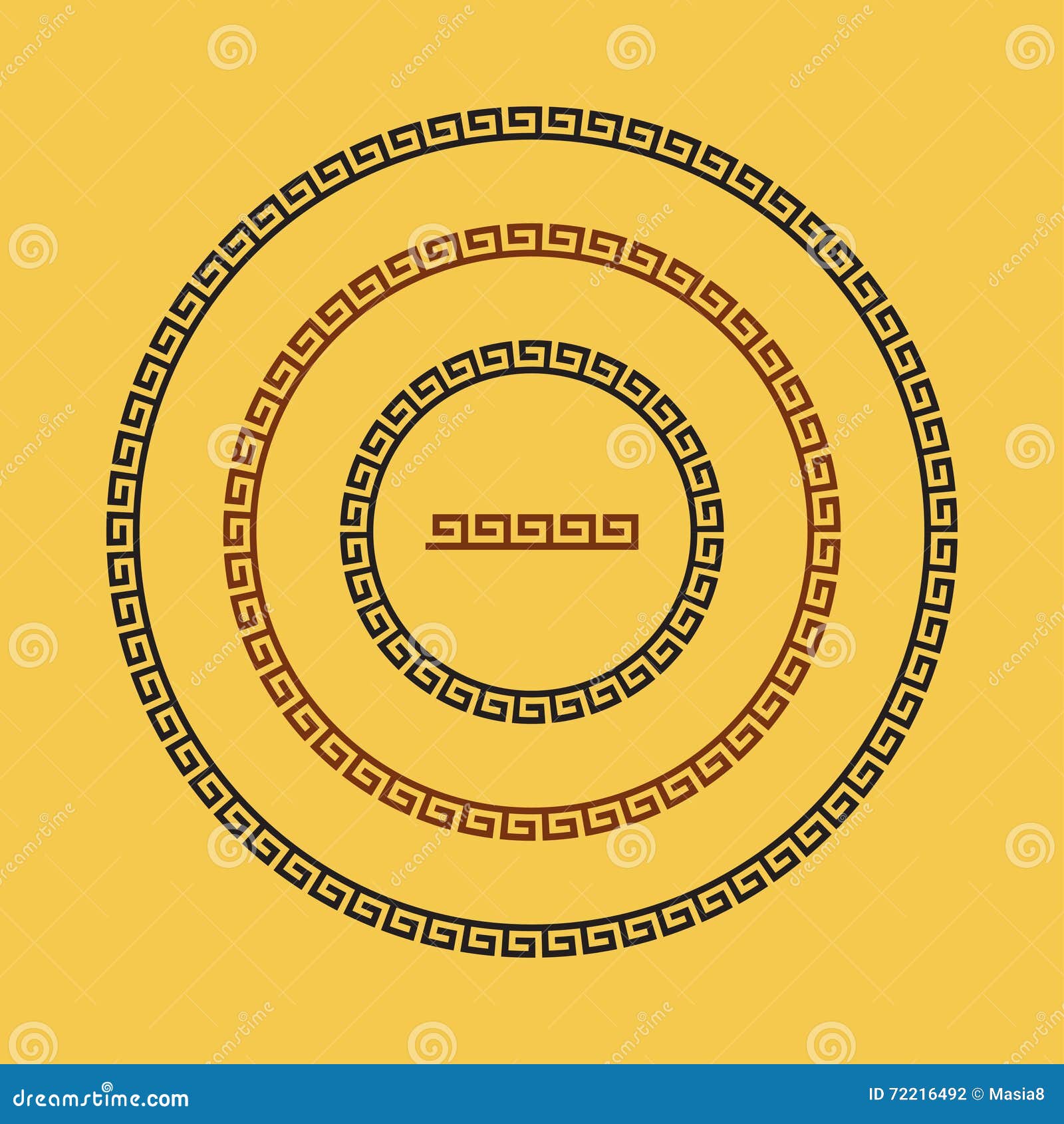 Greek National Antique Round Pattern, . Stock Illustration ...