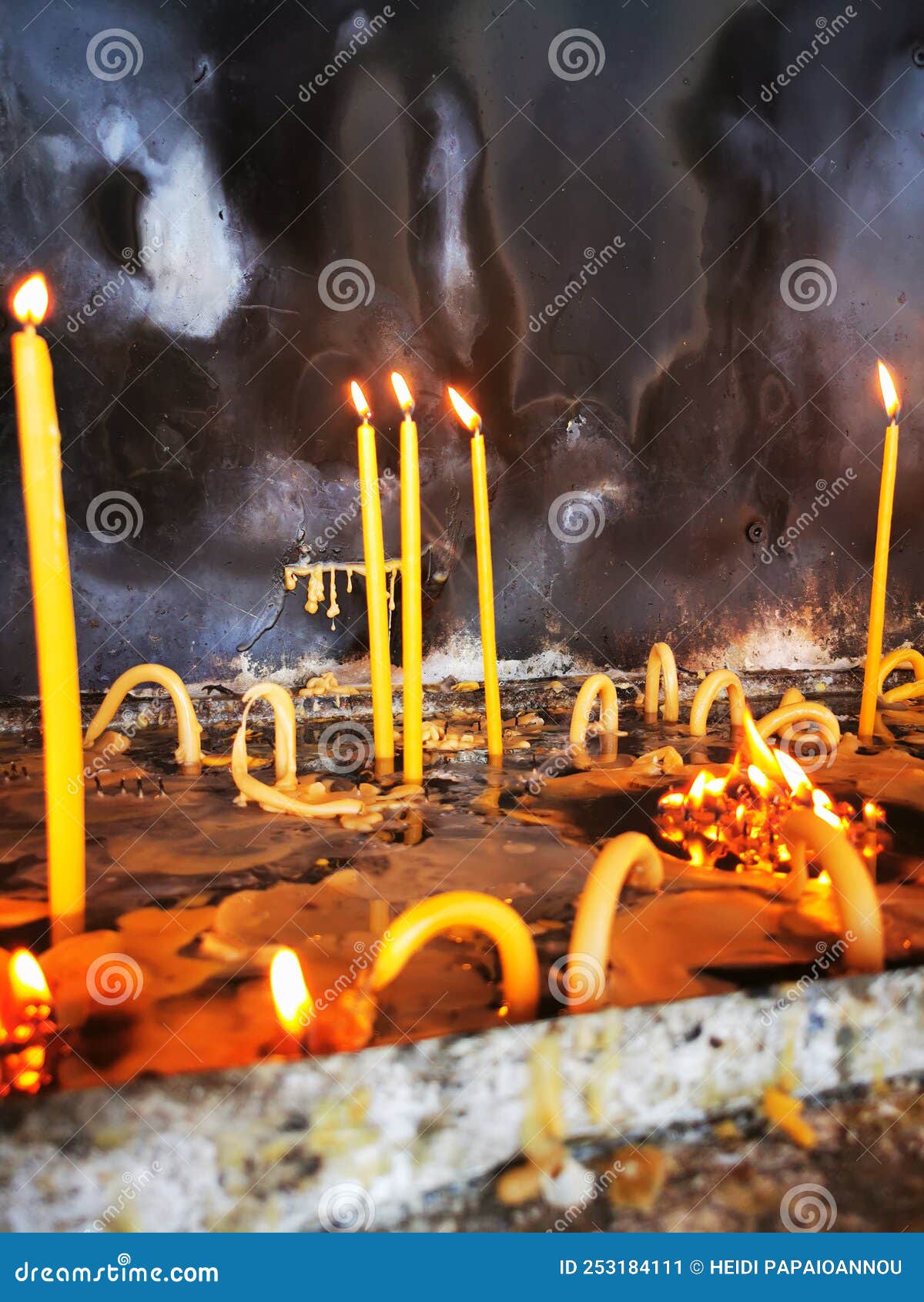 Greek orthodox candles stock image. Image of night, orthodox 253184111