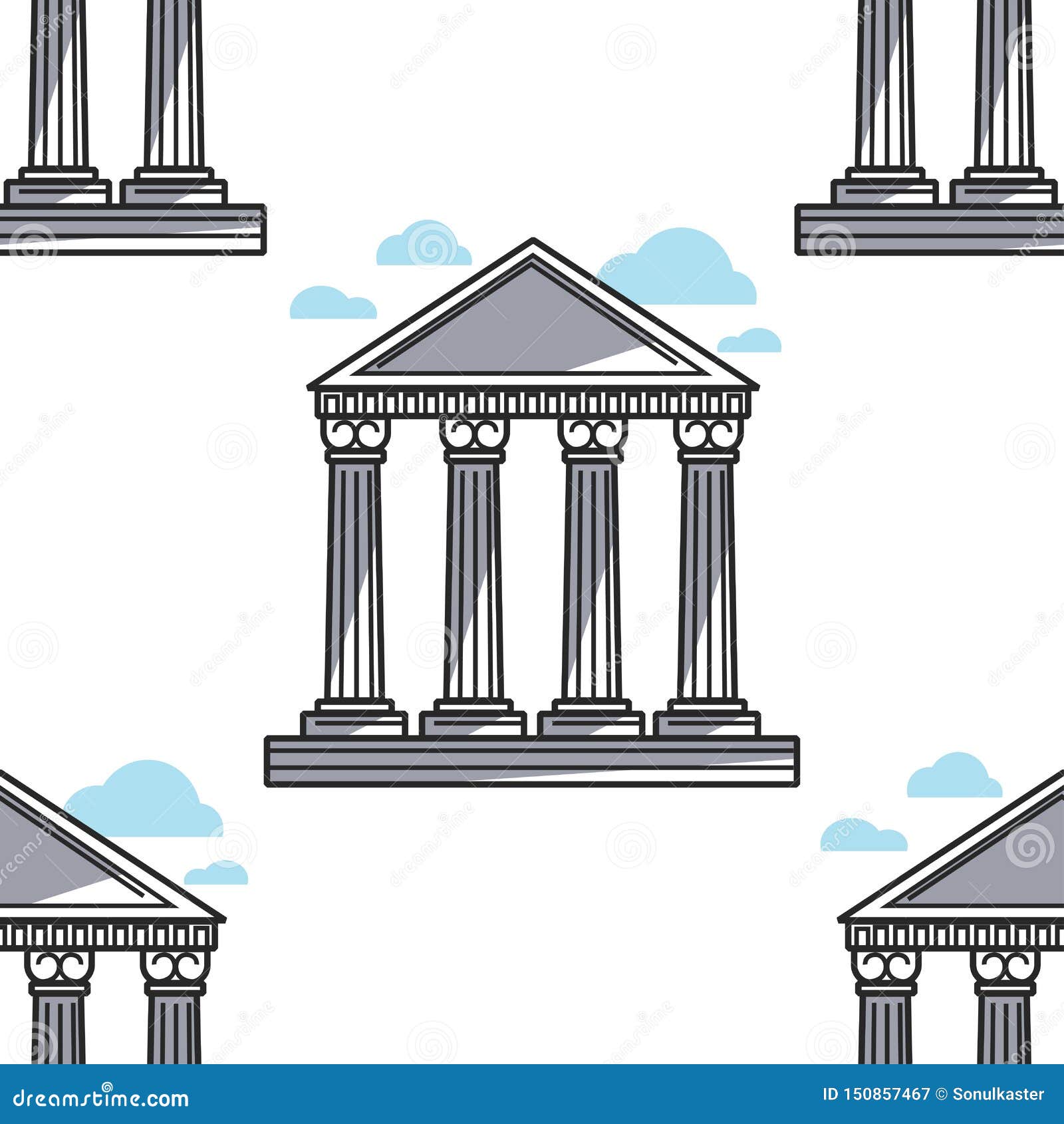 Greek Pillars Cartoon Vector 58388933