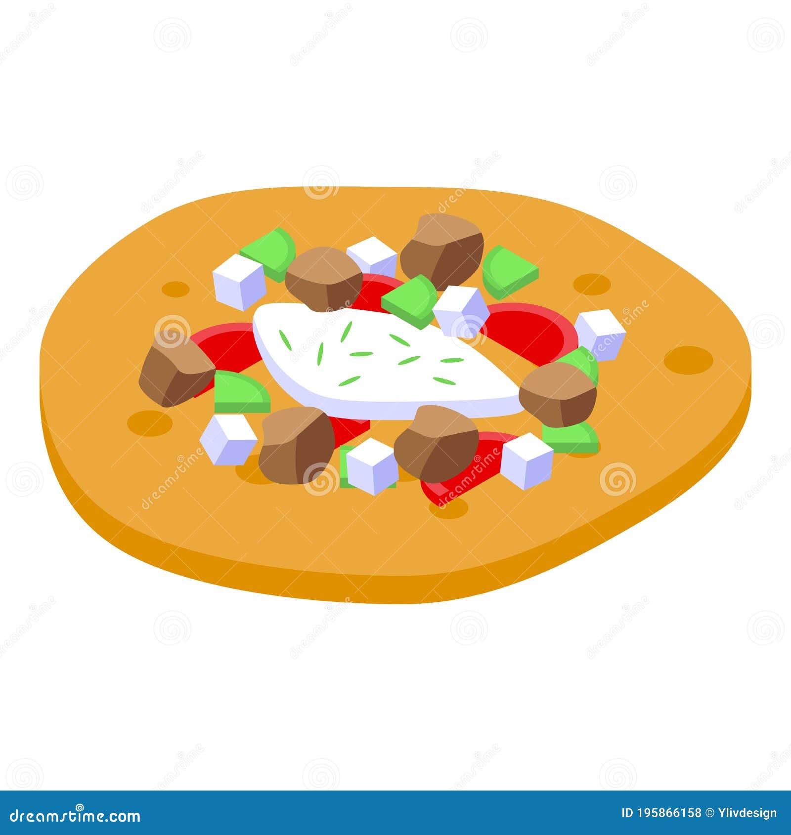 Greek Pita Food Icon Isometric Style Stock Vector Illustration Of Meal Honey 195866158