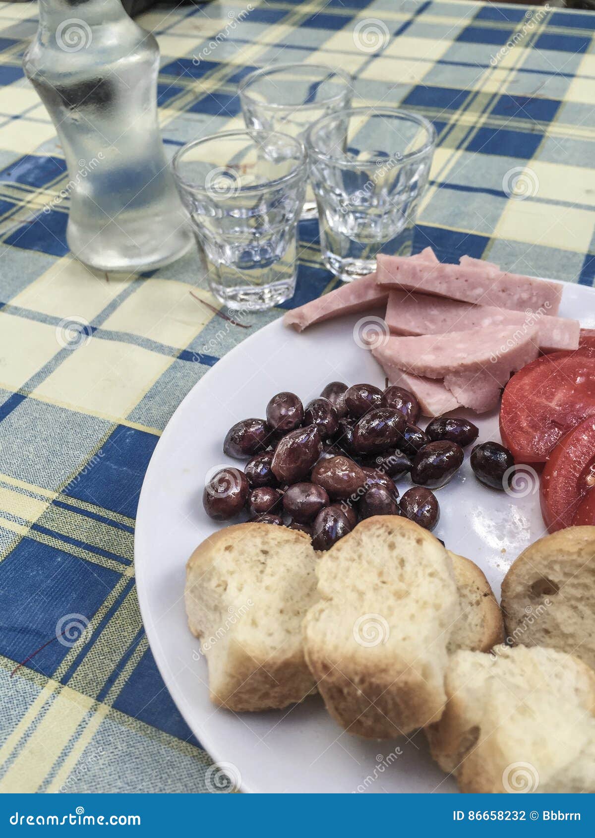 Greek Raki that is a Local Drink in Greece. Stock Photo Image of meal