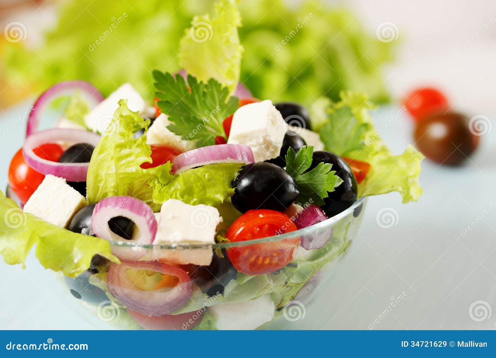 Greek salad with olives stock image. Image of caesar 34721629