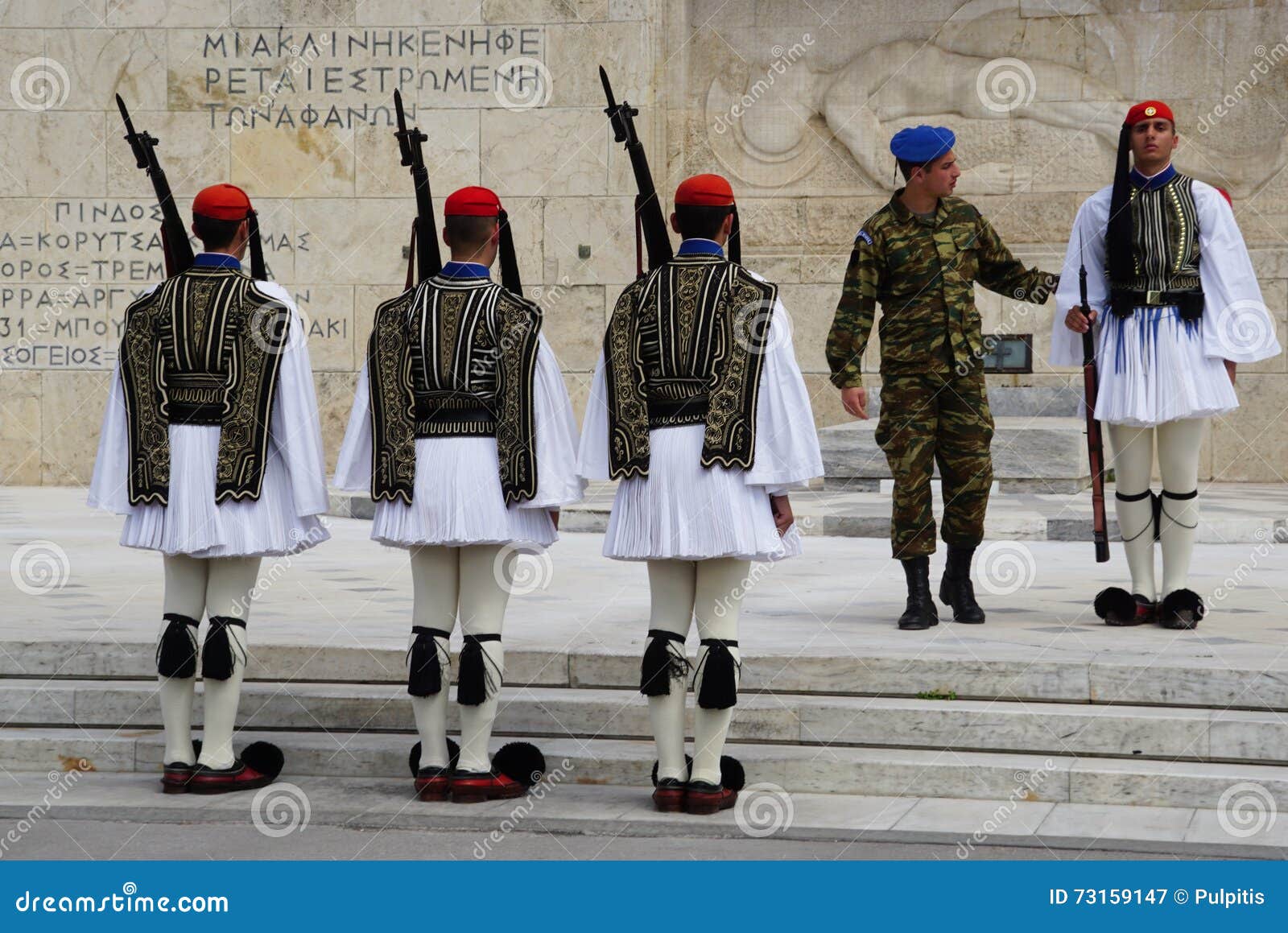 swim Quadrant touch Greek Soldiers at Greek Parliament in Athens,Greece. Editorial Photography  - Image of marching, honor: 73159147
