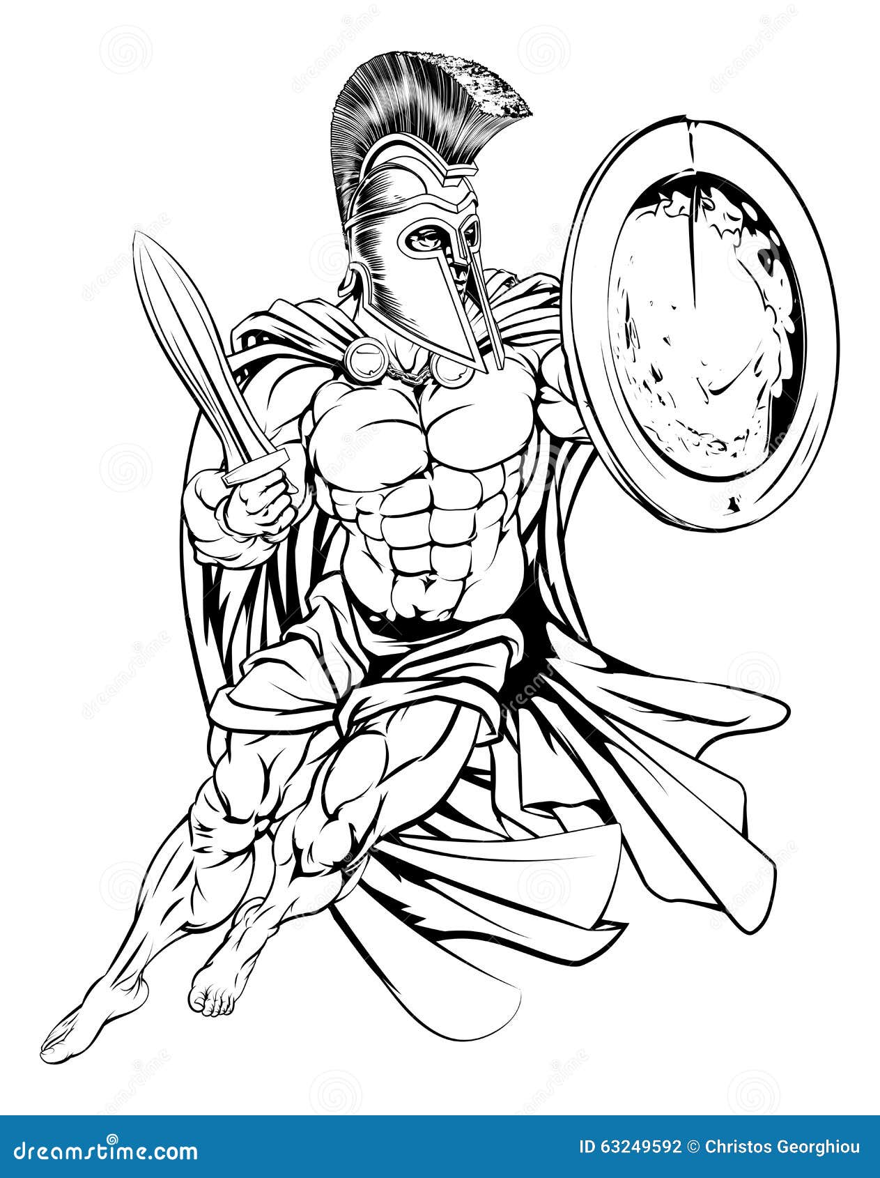 Spartan Warrior Angel Shield Rosary Tattoo - Stock Illustration [28278789]  - PIXTA