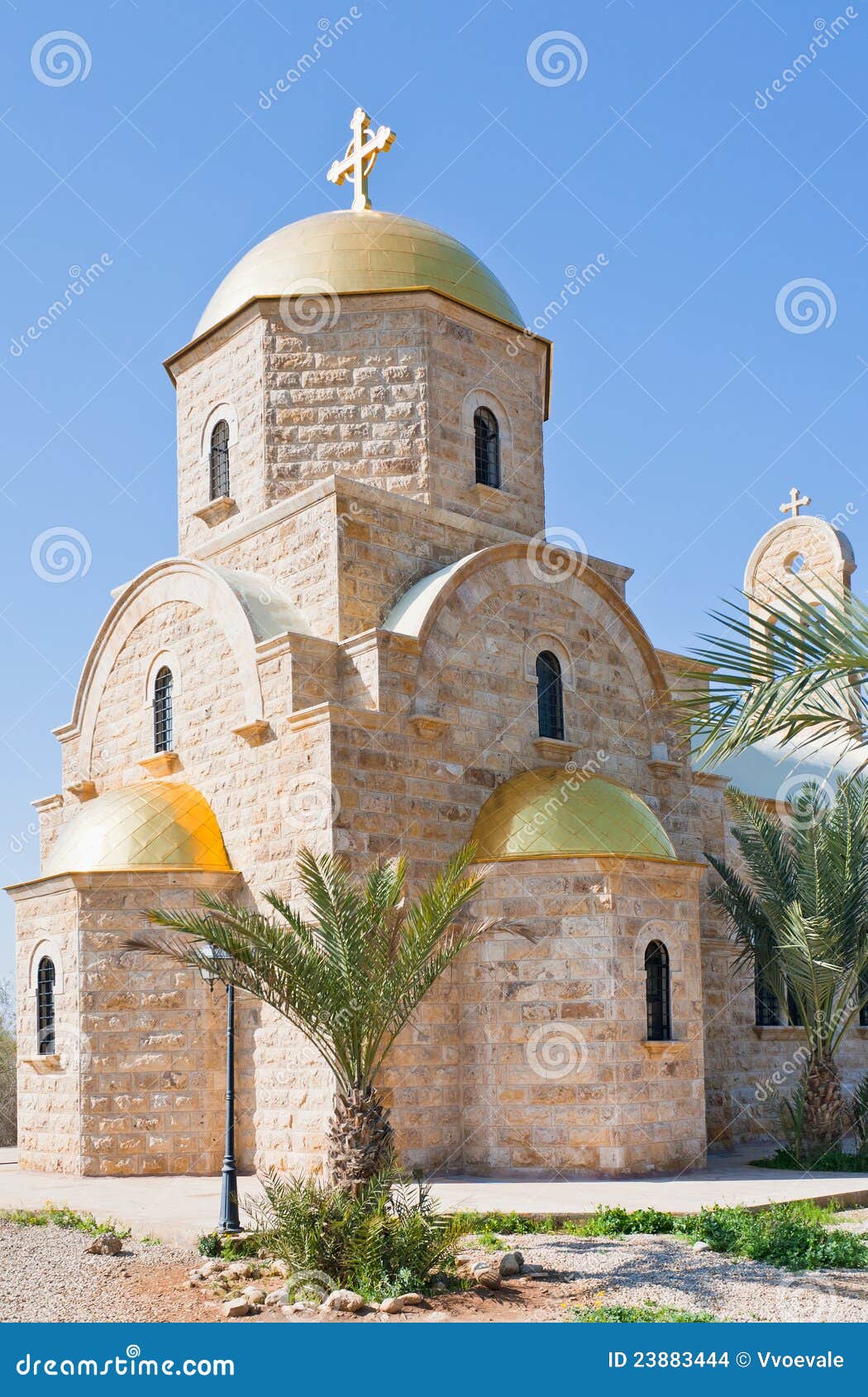 Greek St.John the Baptist Church in Baptism Site Stock Photo Image of