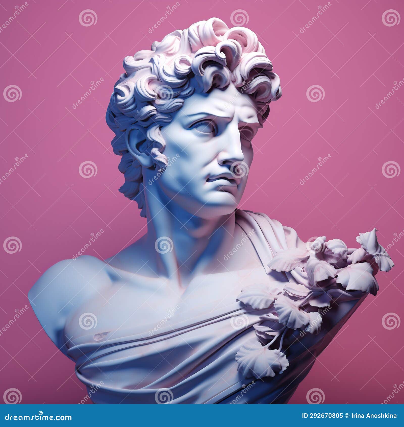 Greek Statue. Plaster Statue of the Head. Human. Creative. Greek Bust