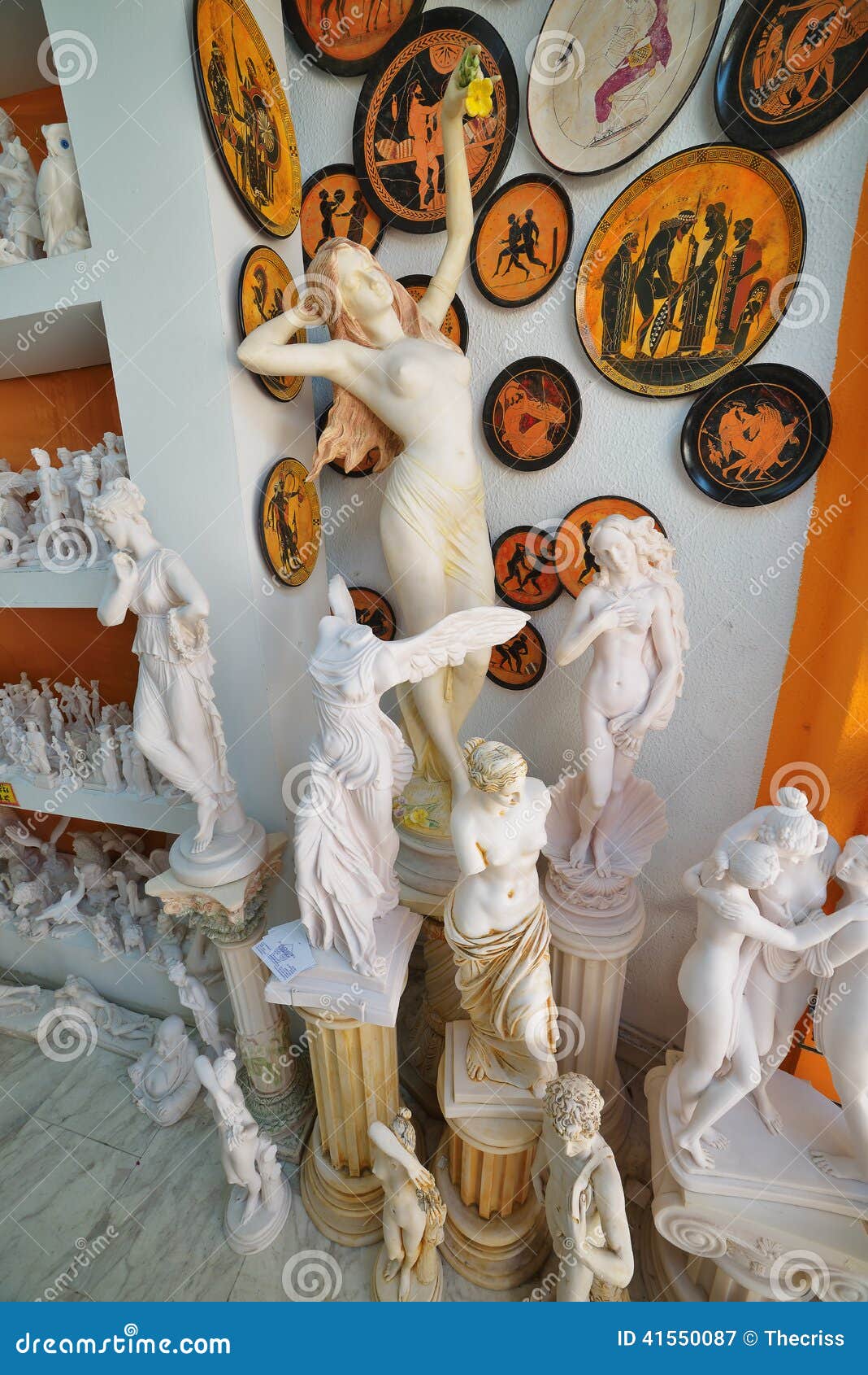 Greek Statues, Souvenirs in Plaka, Athens Stock Image Image of