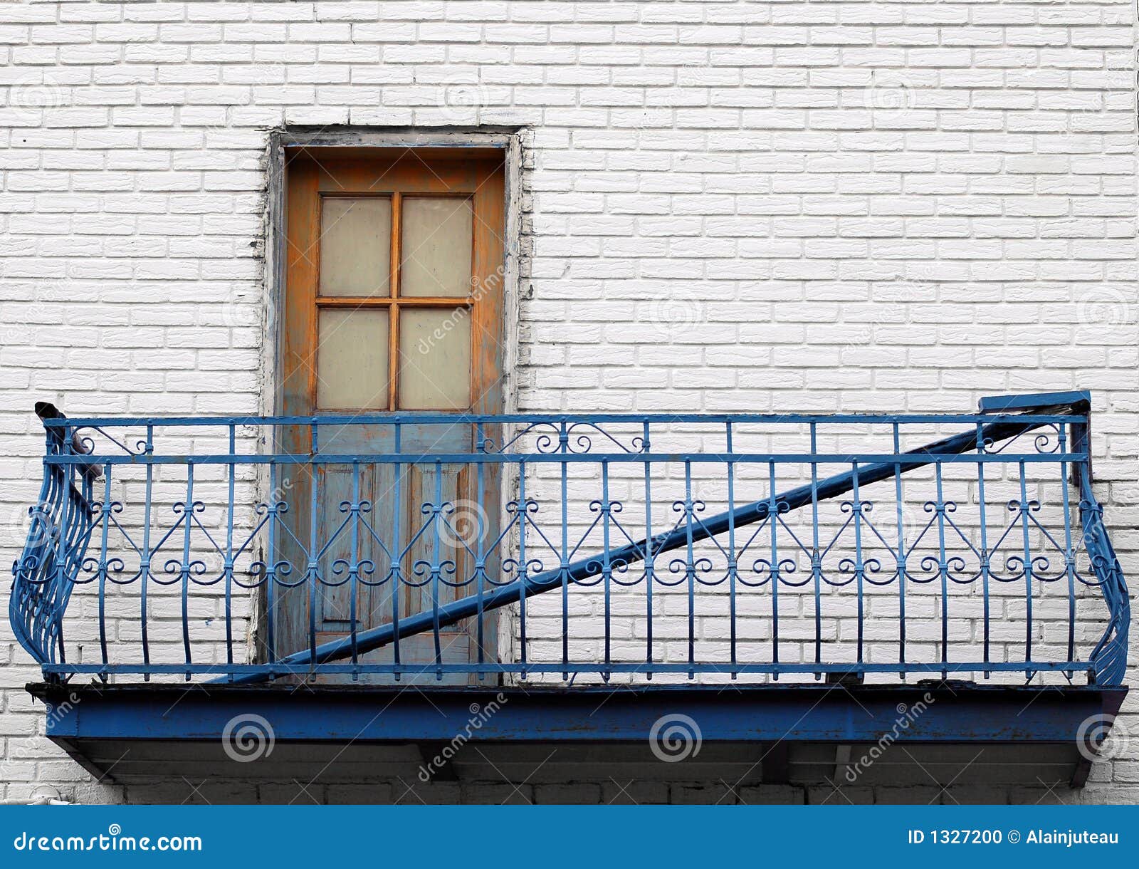 Greek Style Balcony in Montreal Stock Photo Image of bricks