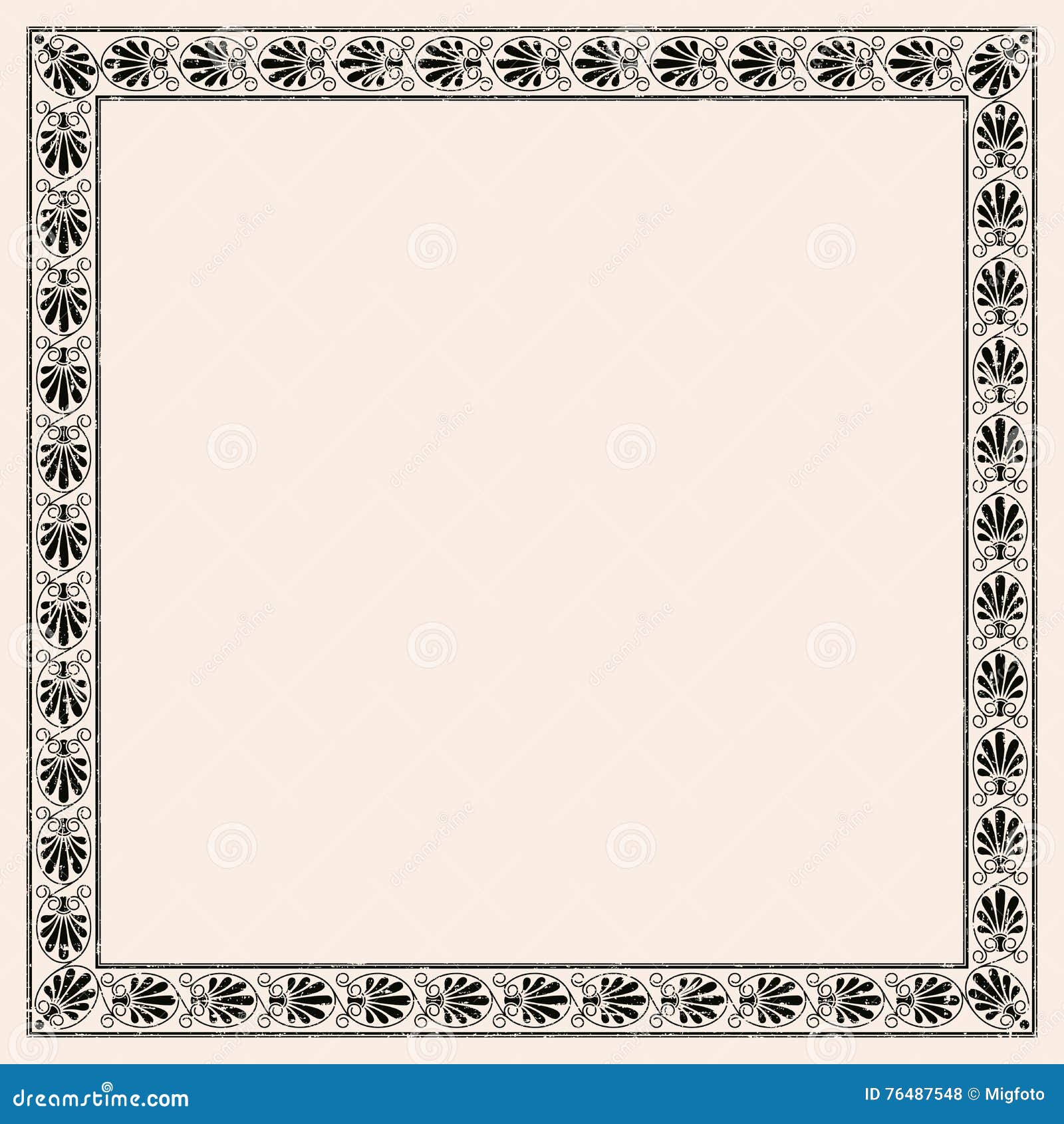 Greek Style Seamless Ornament with Corner Element and Aging Effect ...