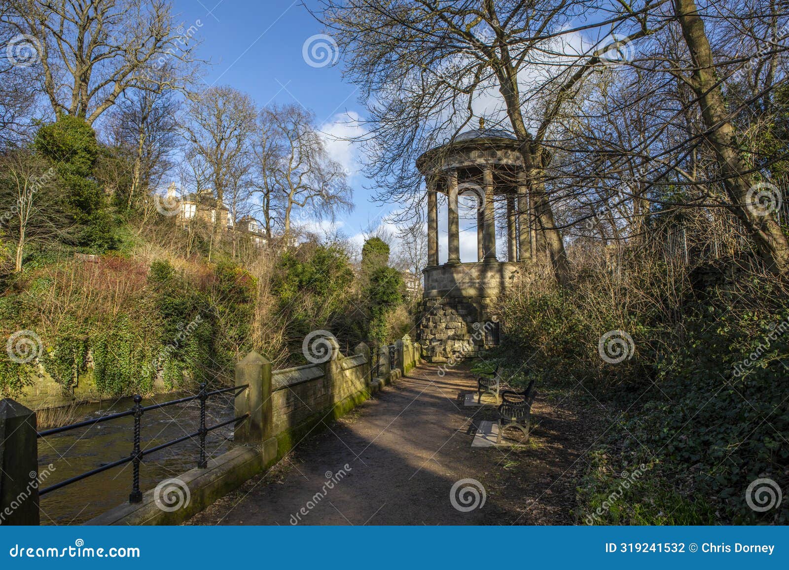 greek temple structure of st. bernards well in edinburgh