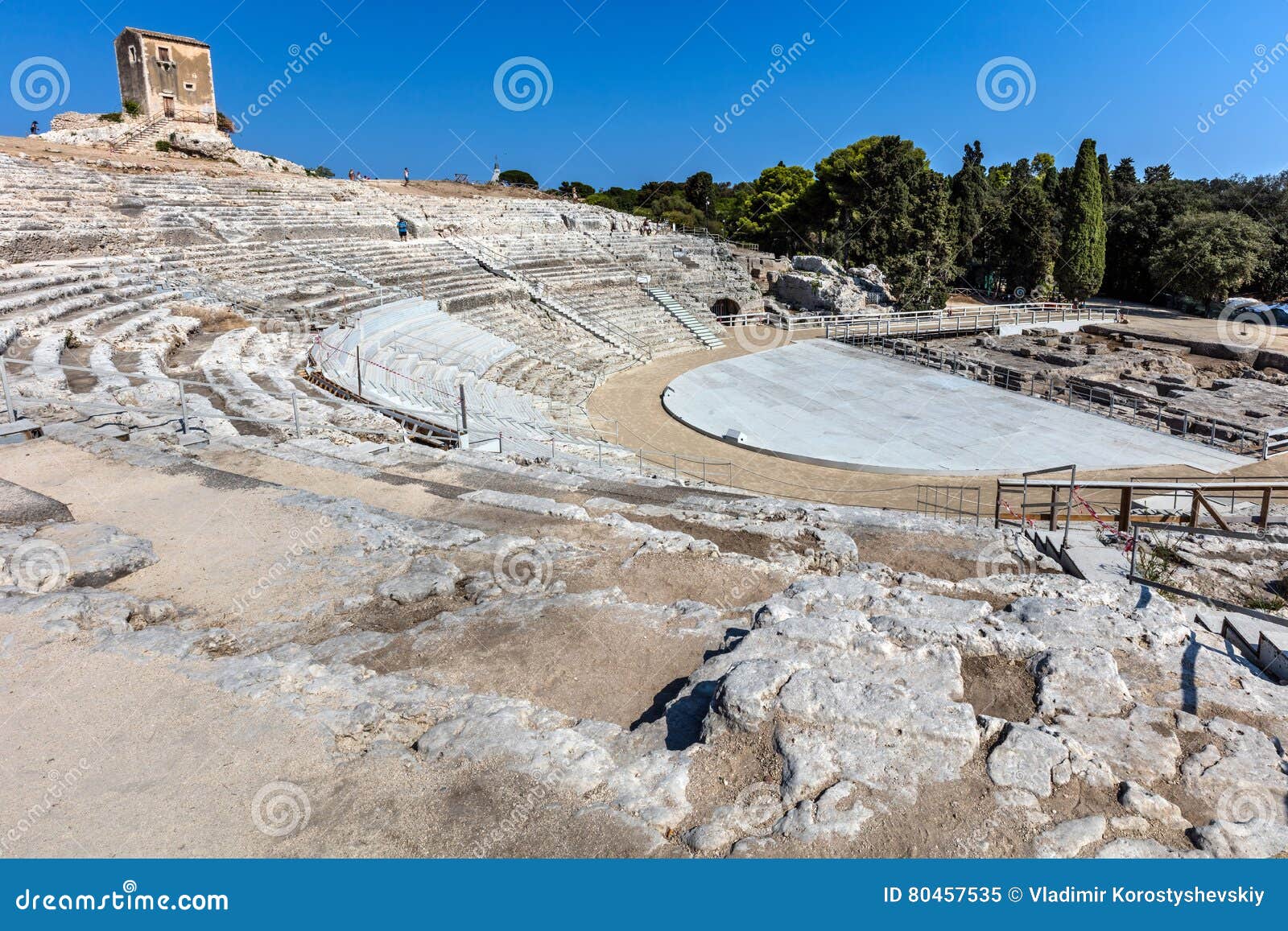Greek Theater in Syracuse, Sicily, Italy Editorial Image - Image of