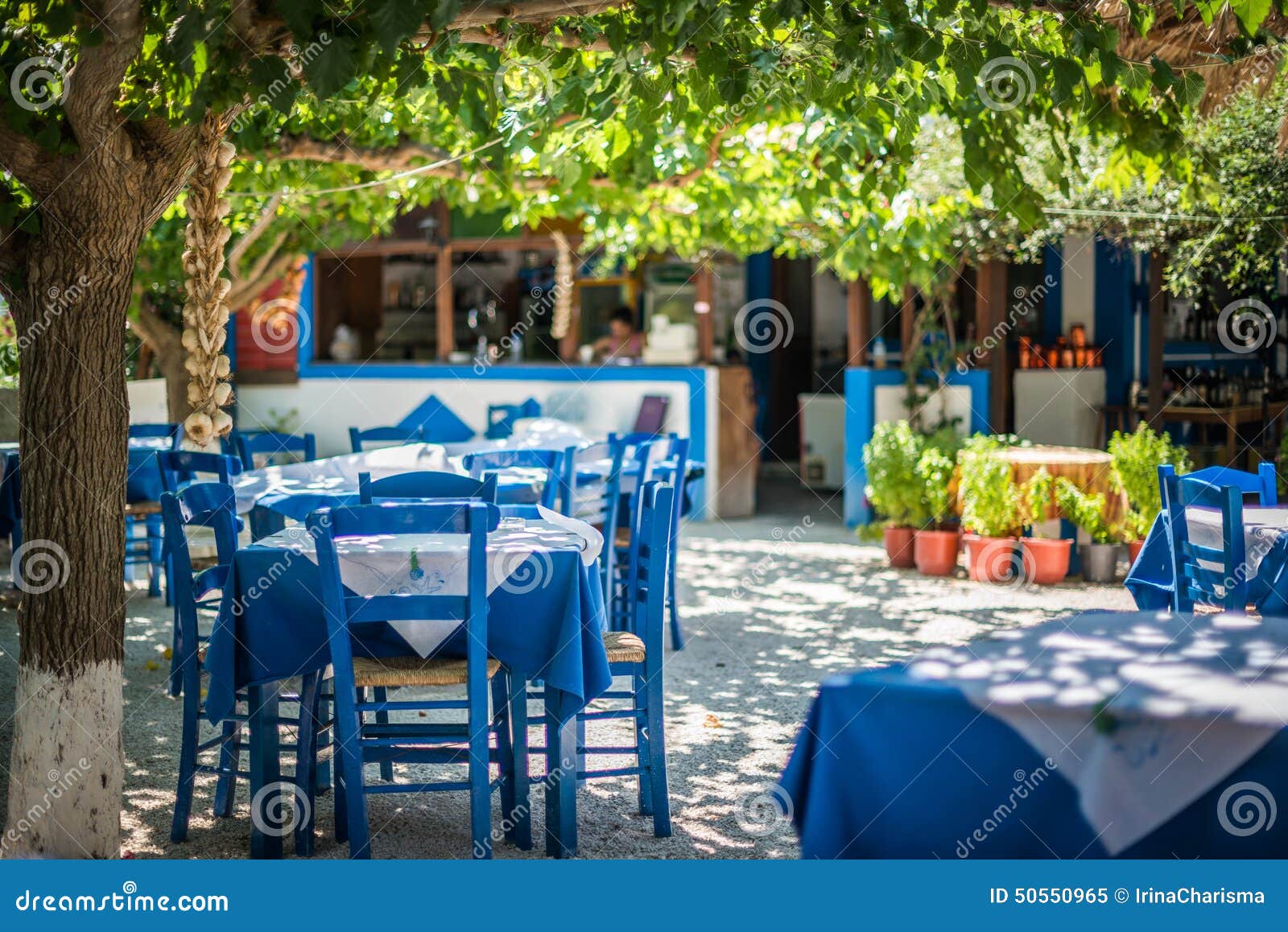 Greek Traditional Tavern On The Street Stock Photo - Image: 50550965