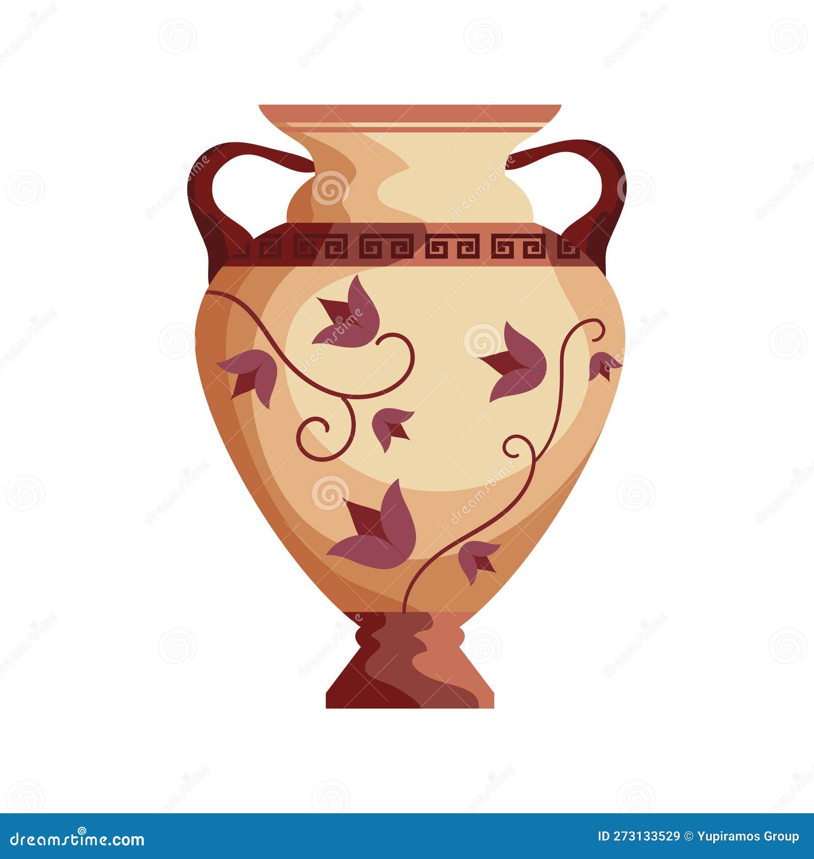Greek Vase with Flowers on it Stock Vector Illustration of greek