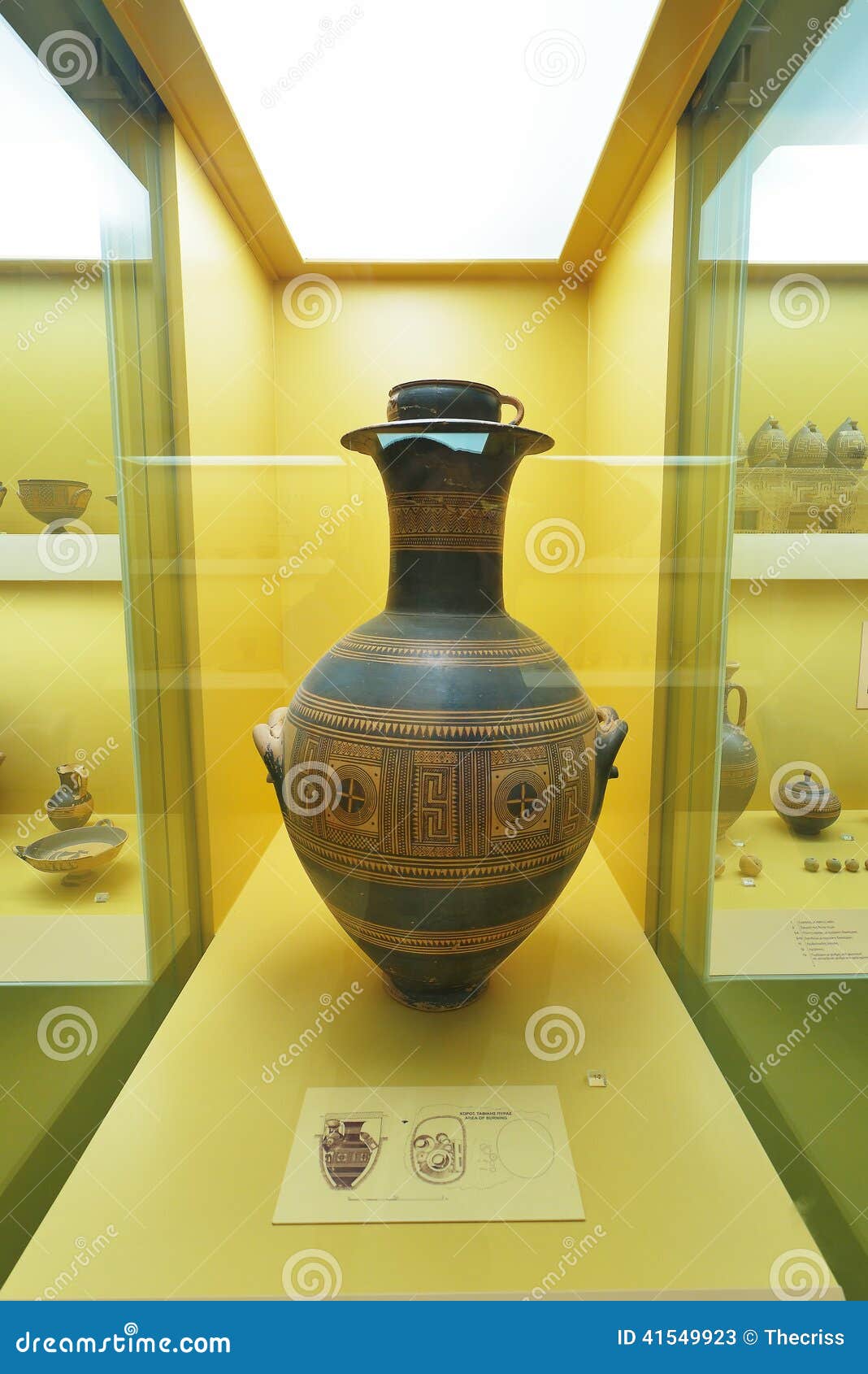 Greek Vases in Museum of Acropolis in Athens, Greece Editorial Stock