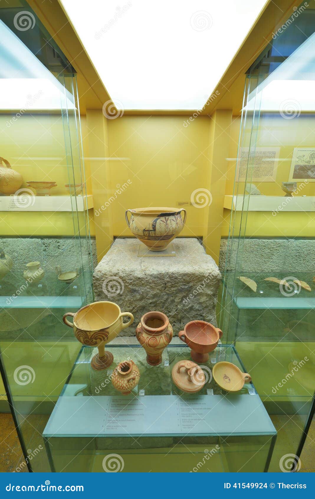 Greek Vases in Museum of Acropolis in Athens, Greece Editorial Stock