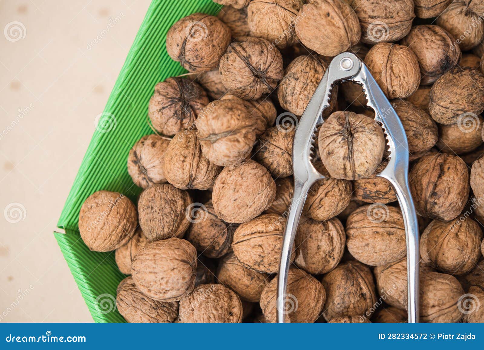 Greek Walnut Clamped in a Nutcracker Stock Photo Image of nutty