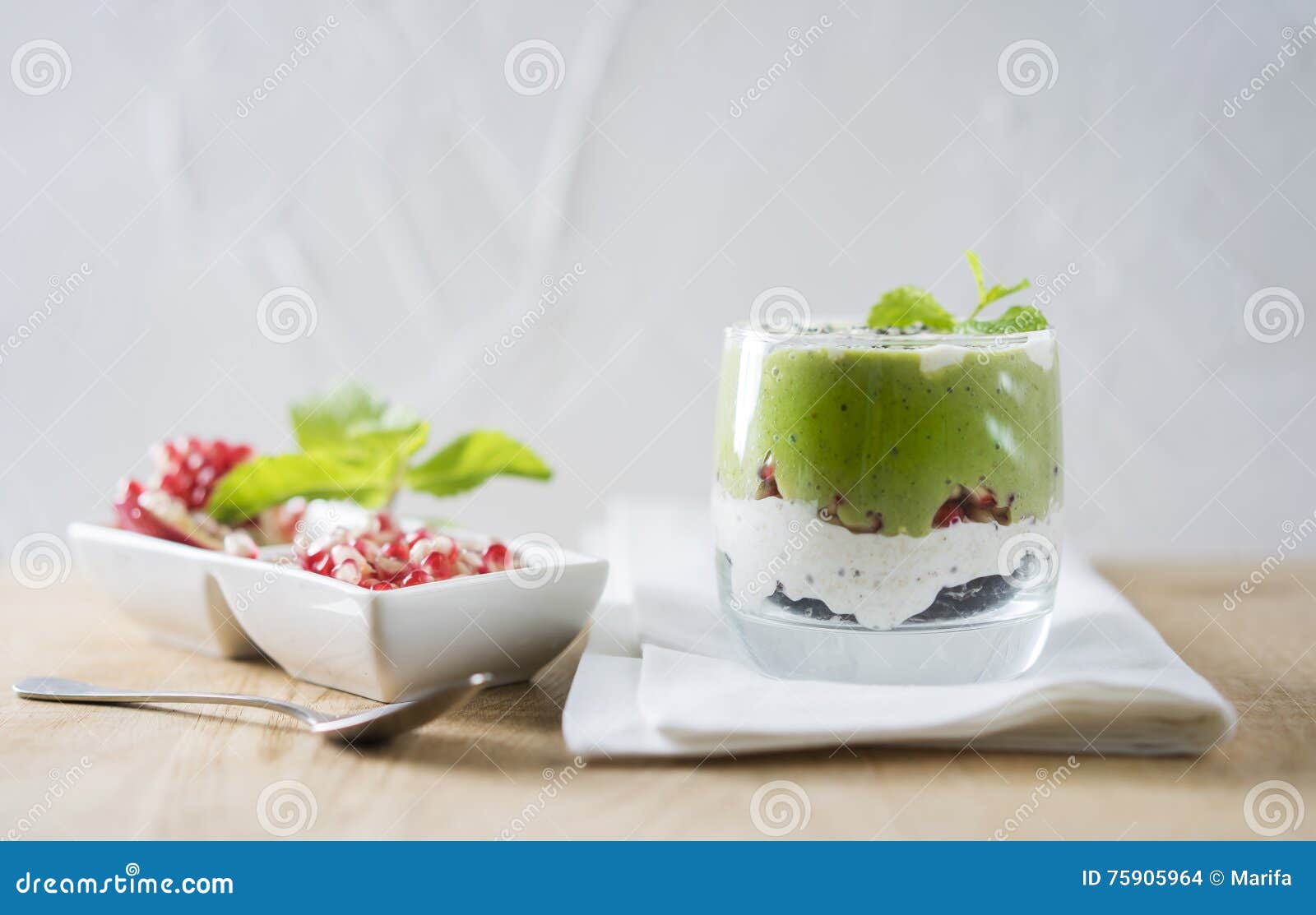 Greek Yogurt with Spinach Smoothie Stock Photo Image of mint, organic