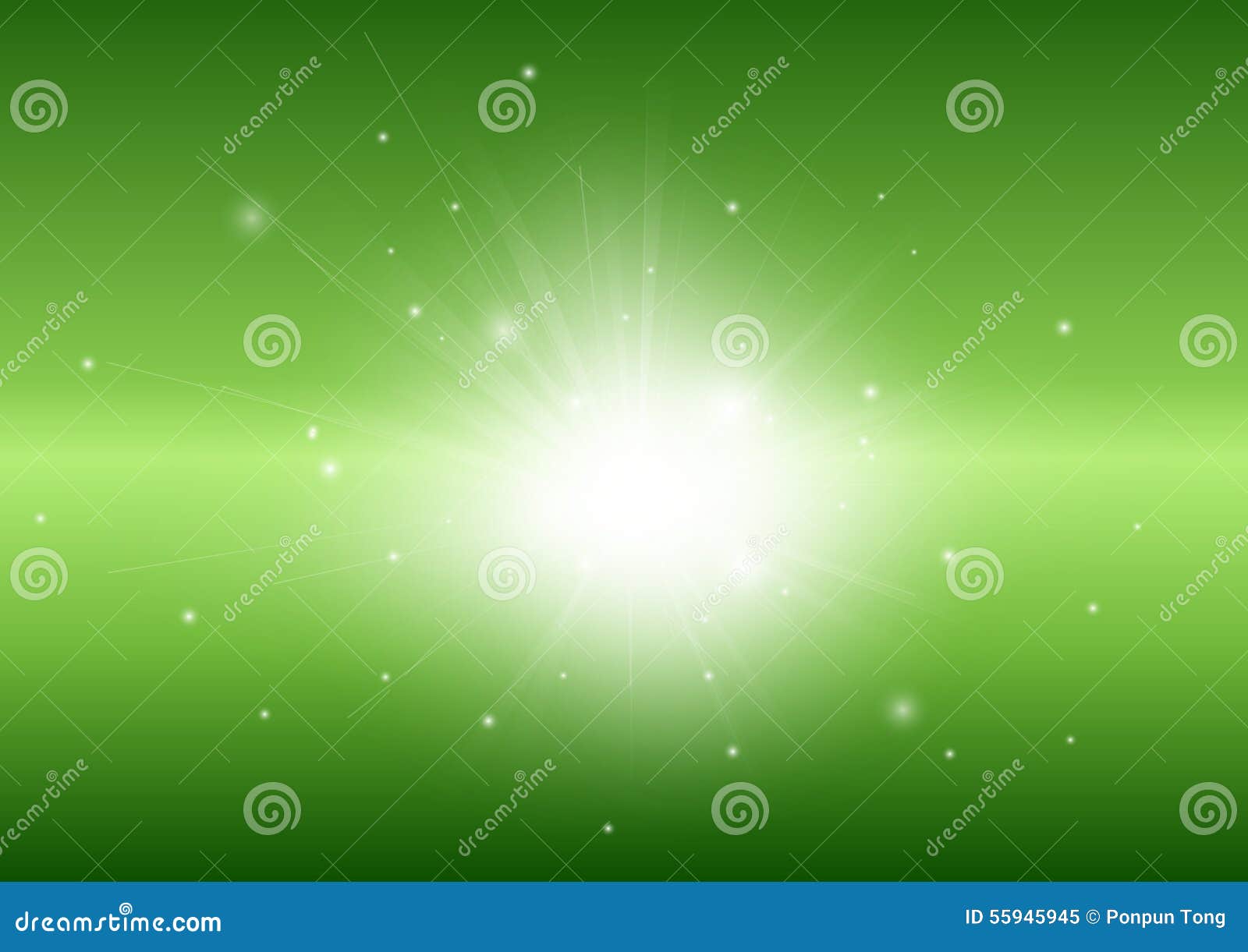 Green Abstract Background with Glowing Light Ray Beam Stock Vector