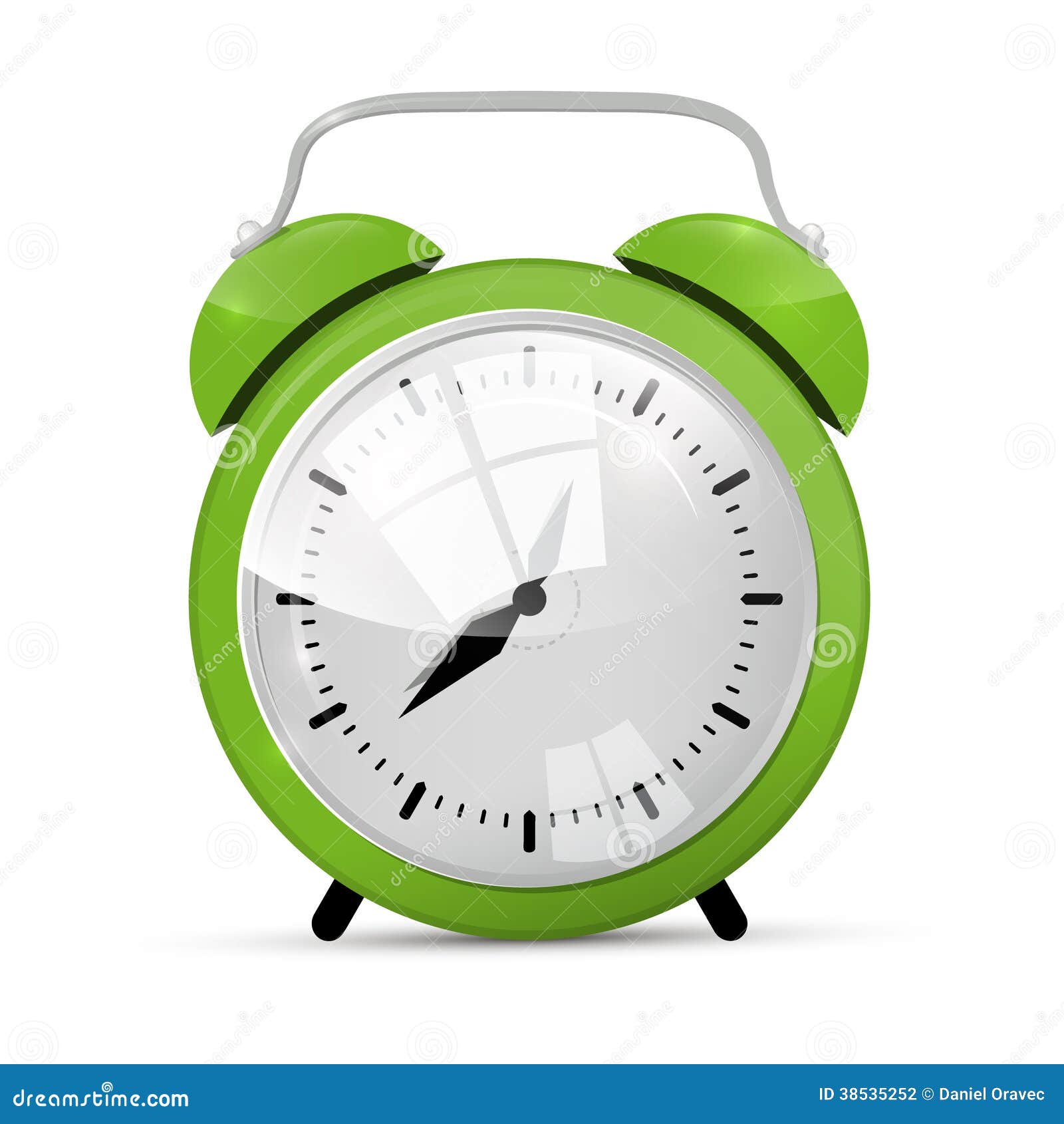 Green Alarm Clock Illustration Stock Vector Illustration of symbol