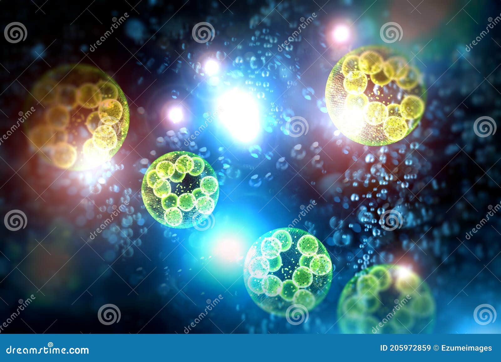 Green Algae Cells 3D Illustration Stock Illustration Illustration of