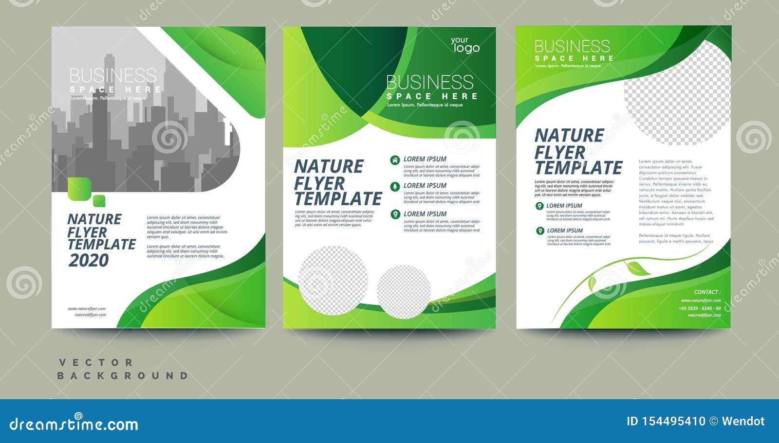 Green Annual Report Brochure Flyer Design Template Stock Vector Illustration Of Corporate Format