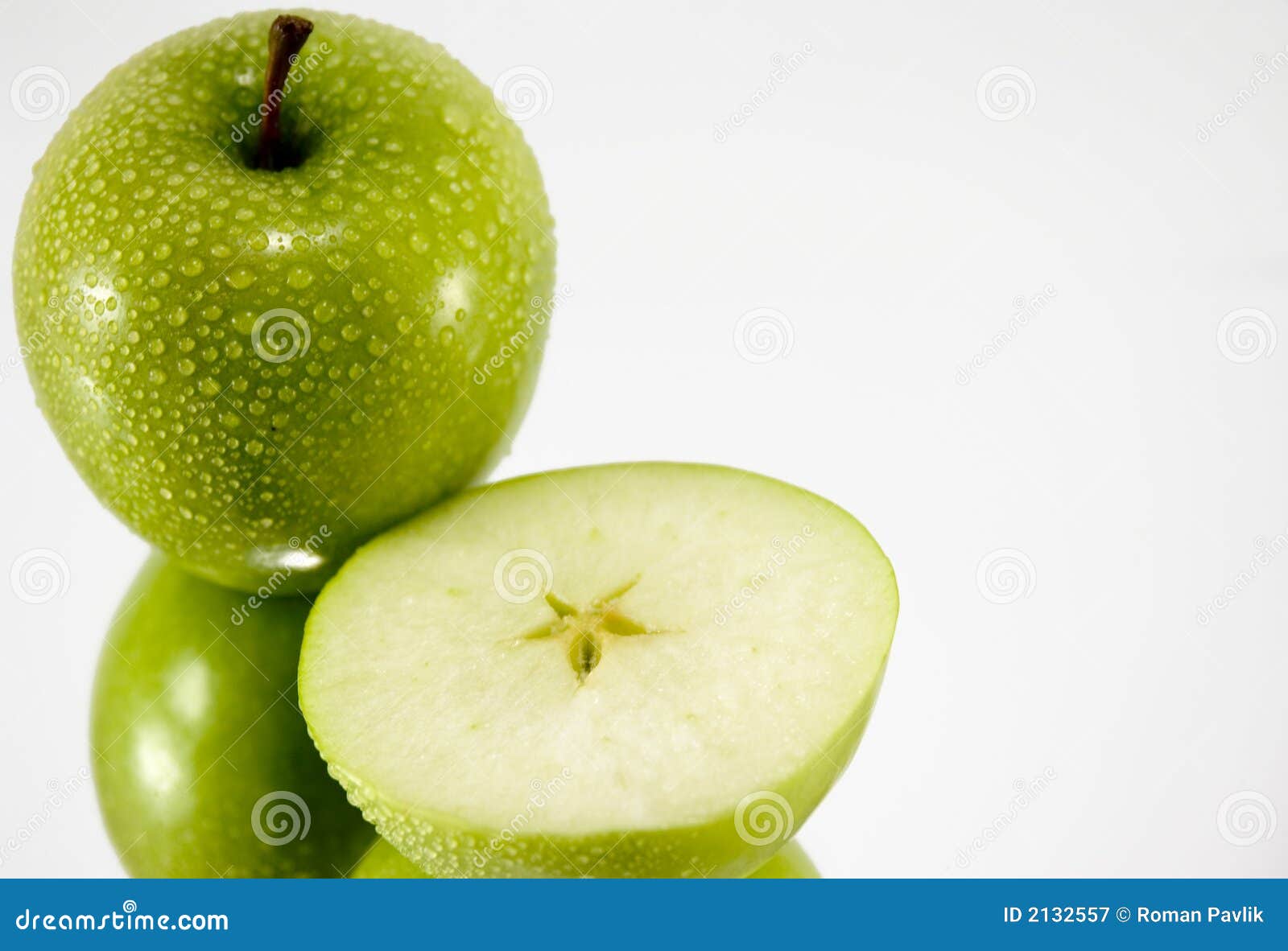 Green apple stock image. Image of closeup, drop, healthful 2132557