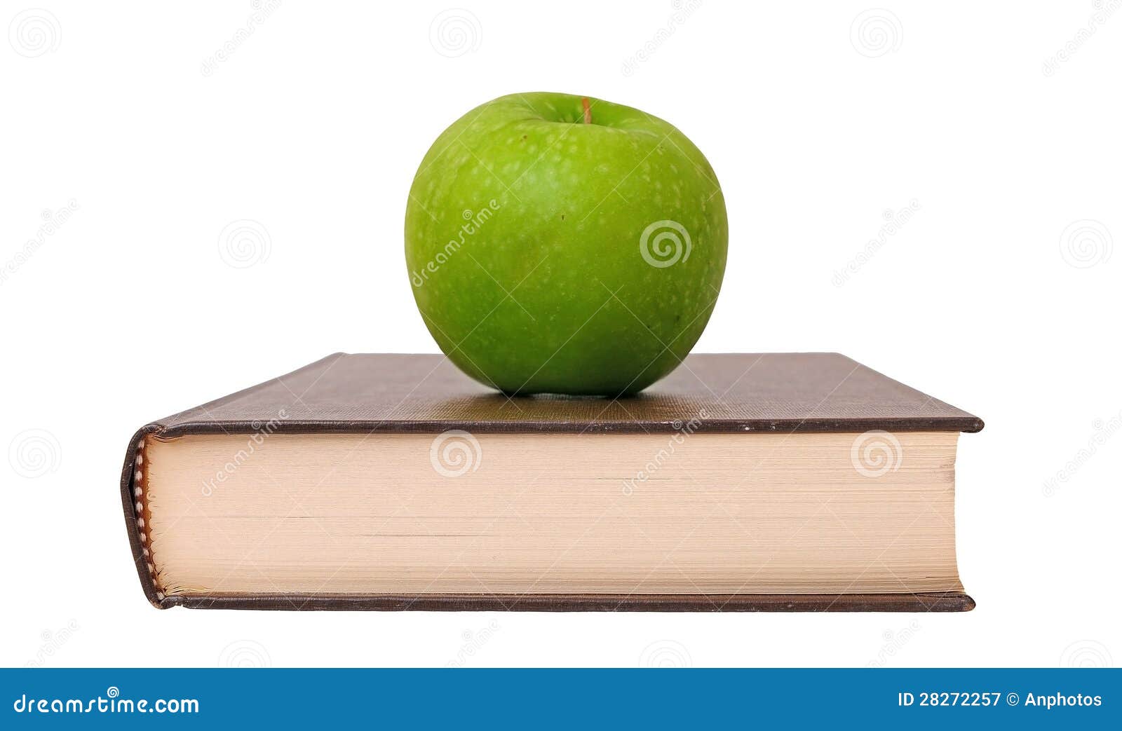 Green apple and book stock image. Image of book, apple 28272257