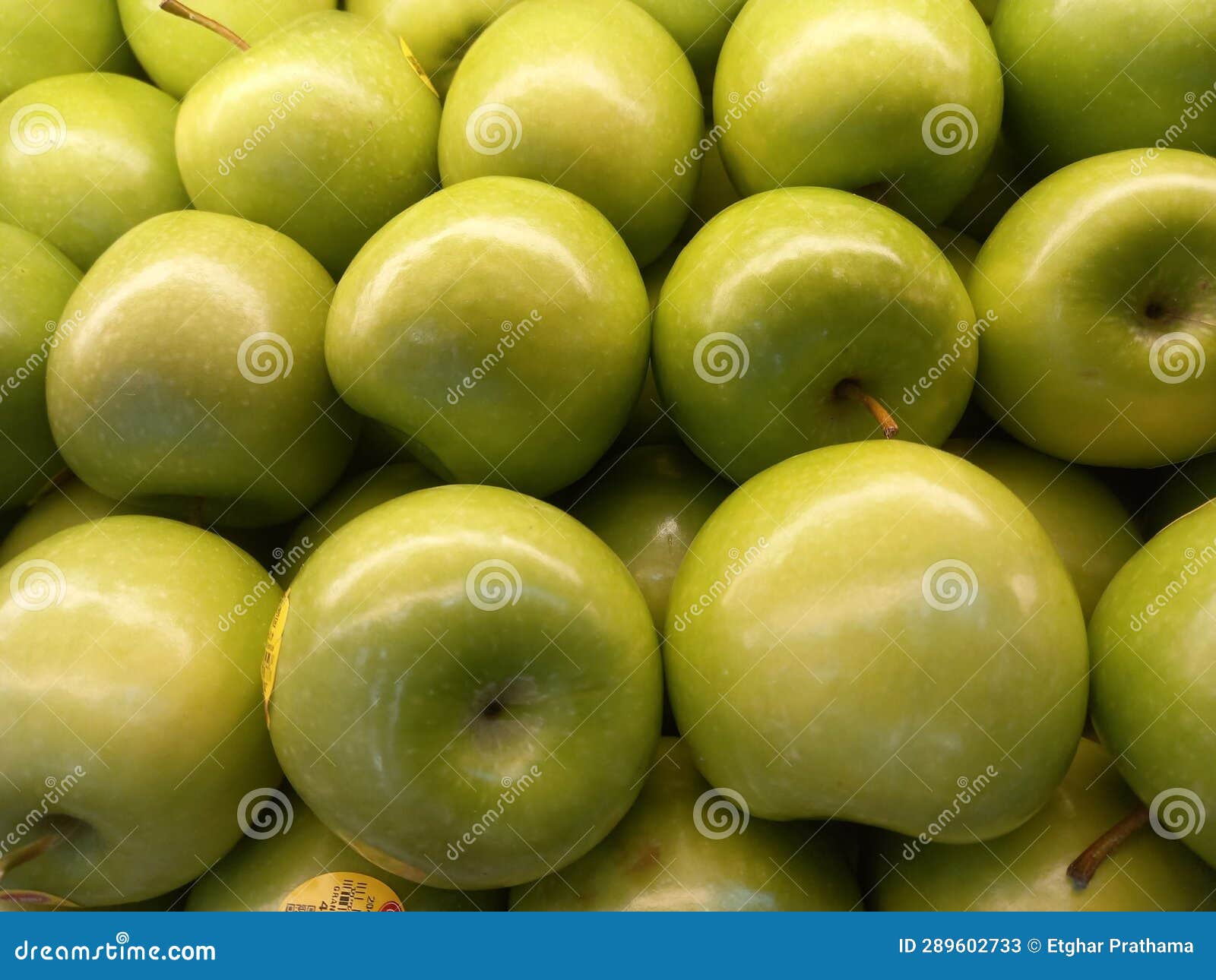 Green Apple Fruit at Supermarket Stock Image Image of produce, apple