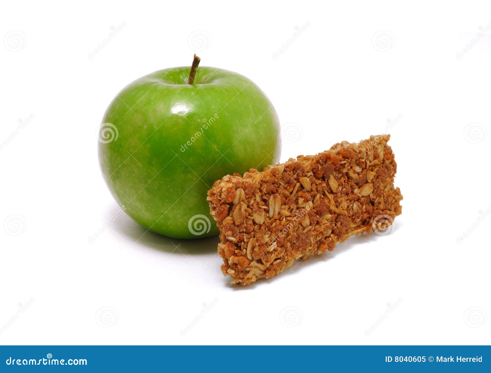 Green Apple and Granola Bar Stock Image Image of healthy, grain 8040605