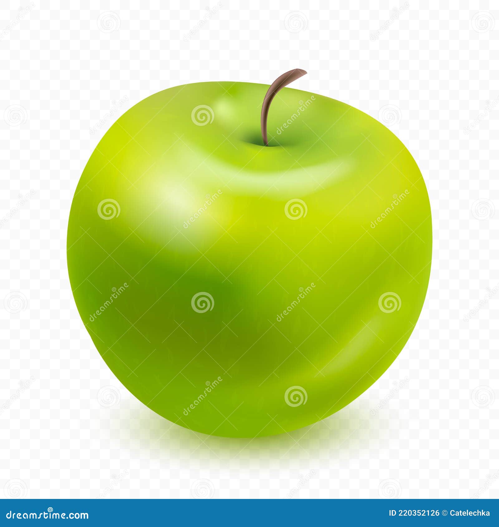 Green Apple Isolated on Transparent Background in a Realistic Style. Vector  Illustration Stock Vector - Illustration of freshness, organic: 220352126