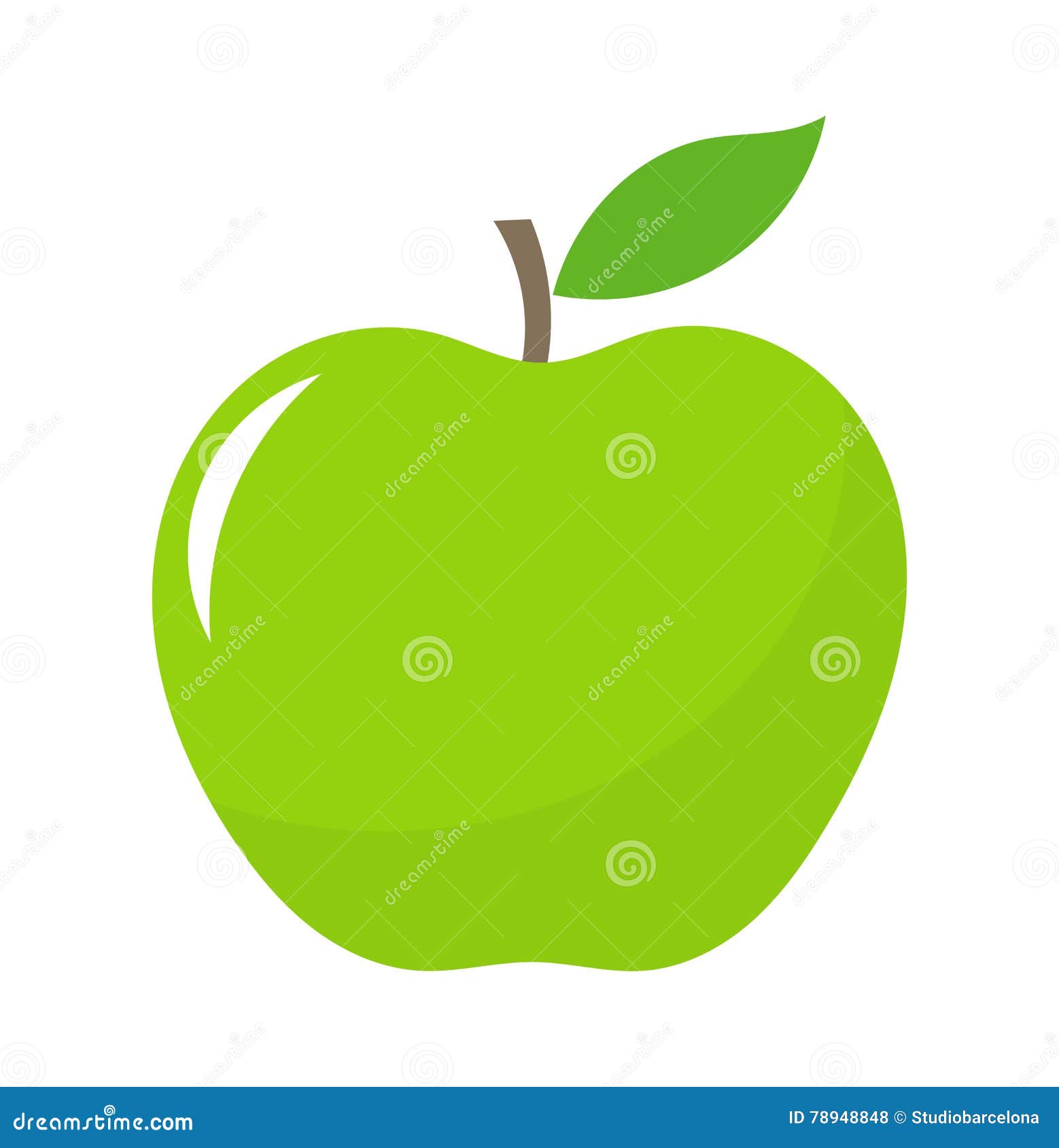 Силуэт зеленой яблоки