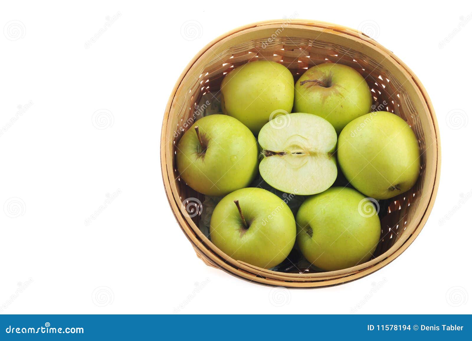 Green apples in basket stock photo. Image of copy, market 11578194