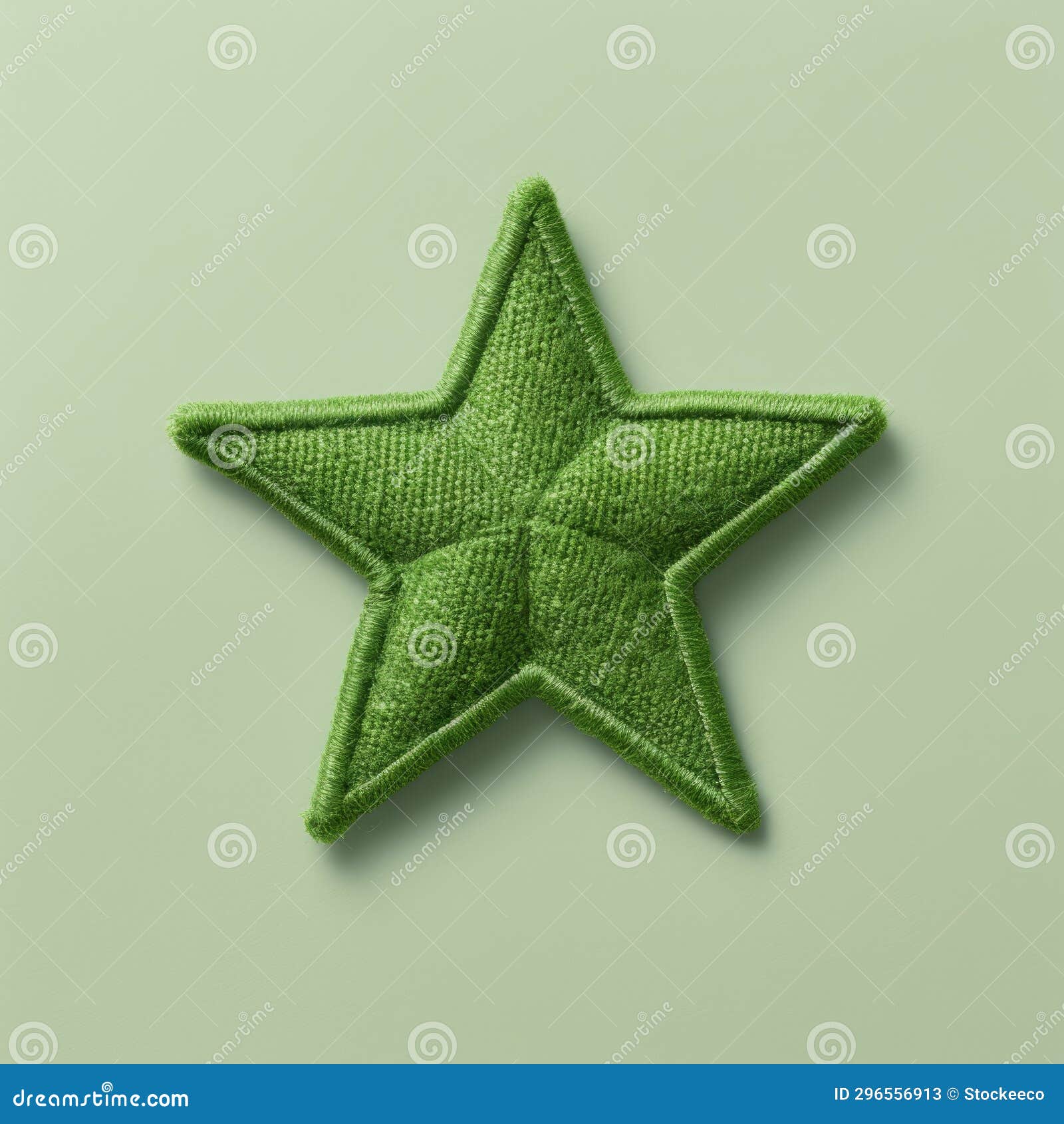 green applique star patch on clean background - minimal retouching