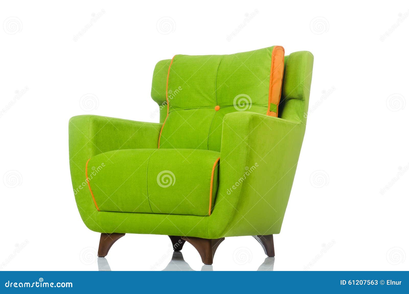 The Green Armchair Isolated on the White Stock Image Image of design