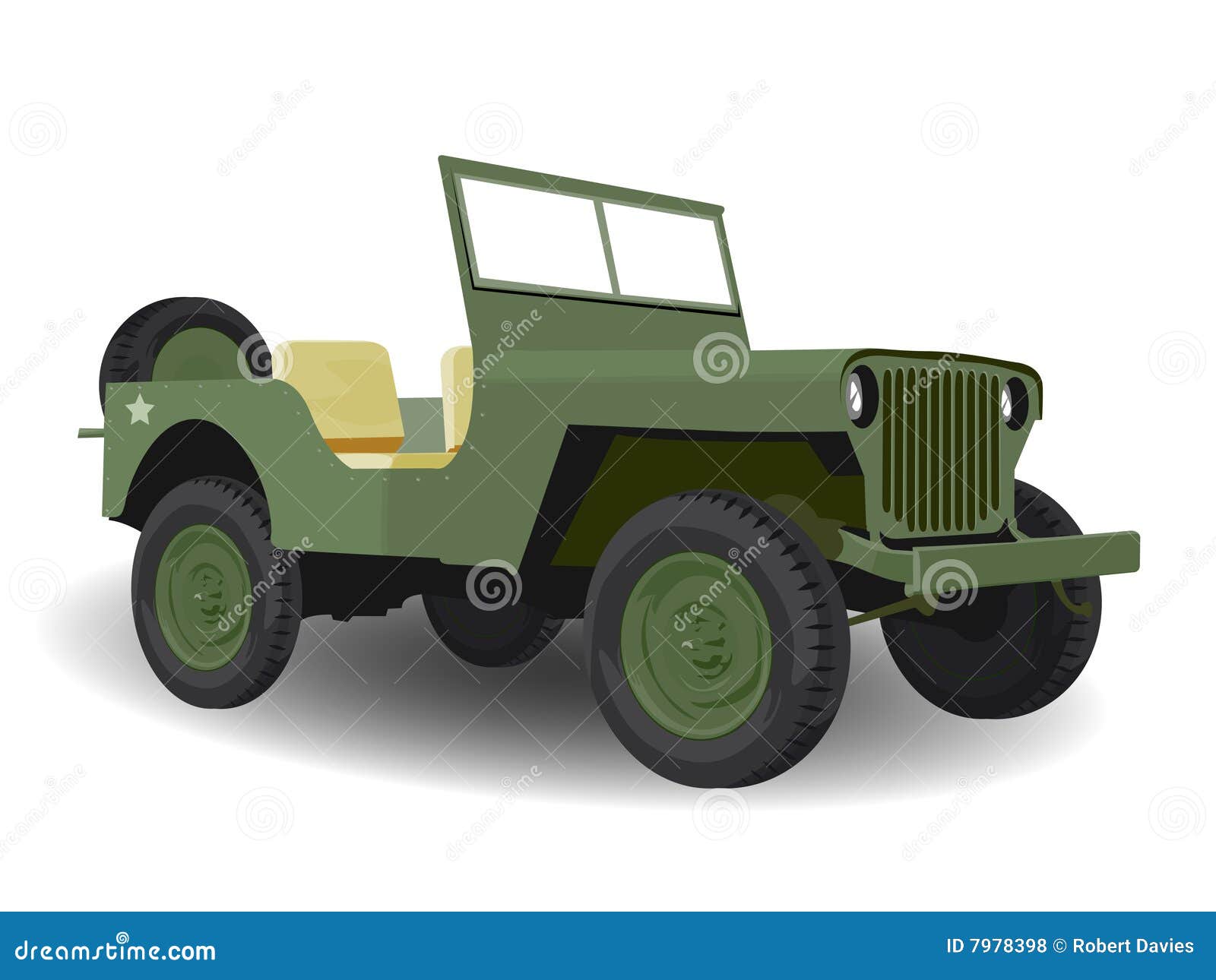 Green Army Jeep Vehicle stock vector. Illustration of jeep - 7978398