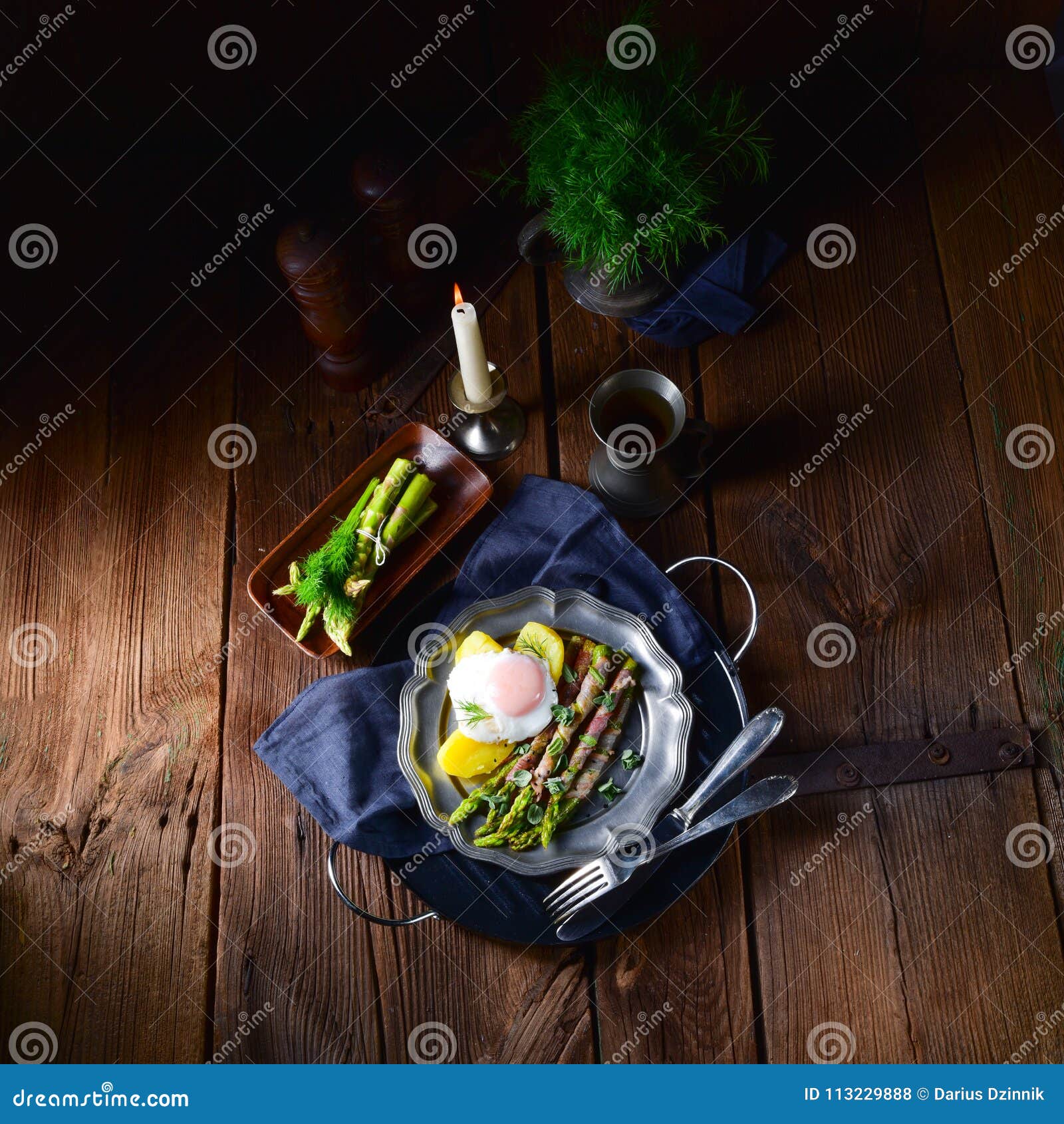 Green Asparagus from the Grill with Egg Stock Photo Image of food