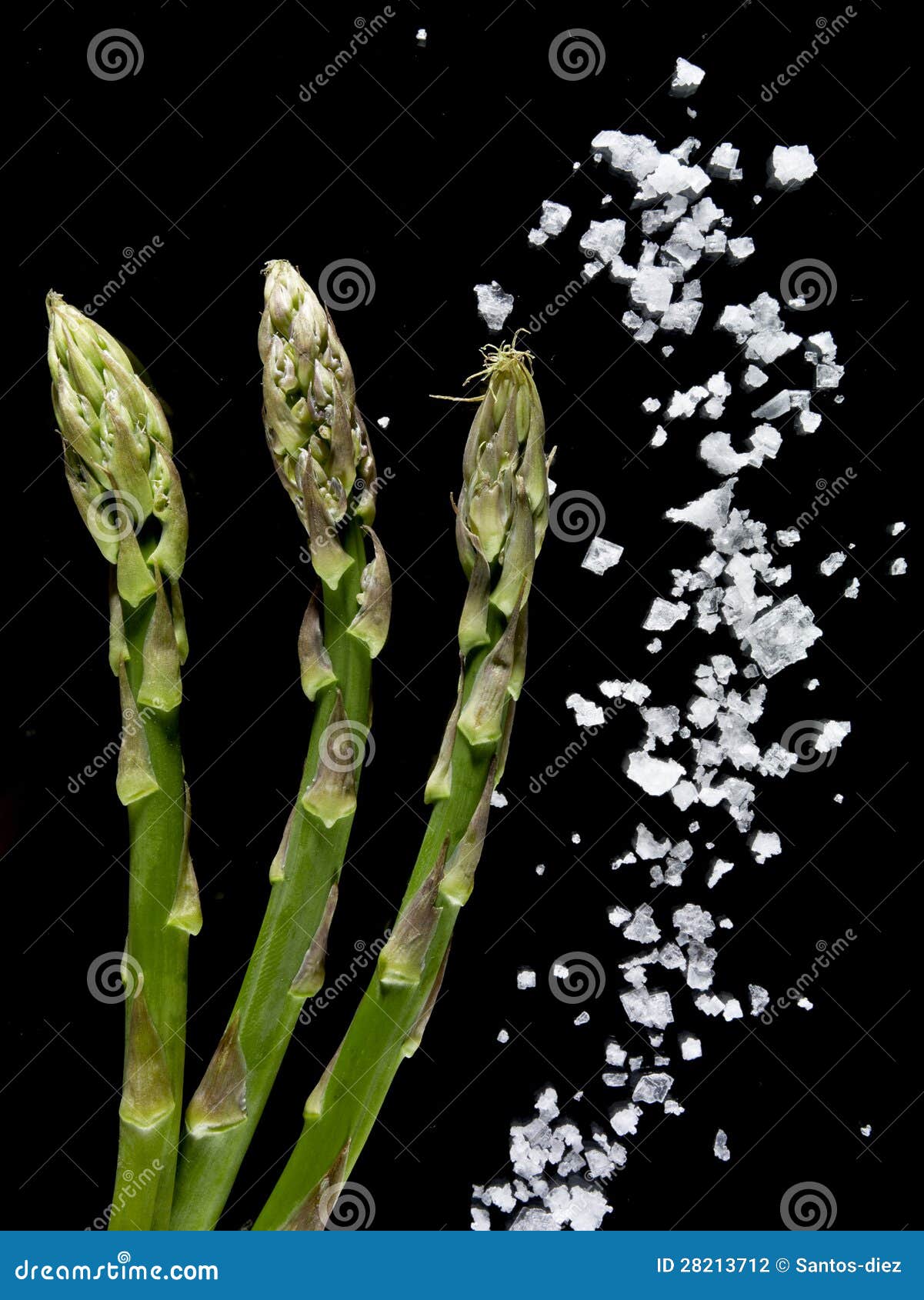 Green asparagus with salt stock photo. Image of asparragus 28213712